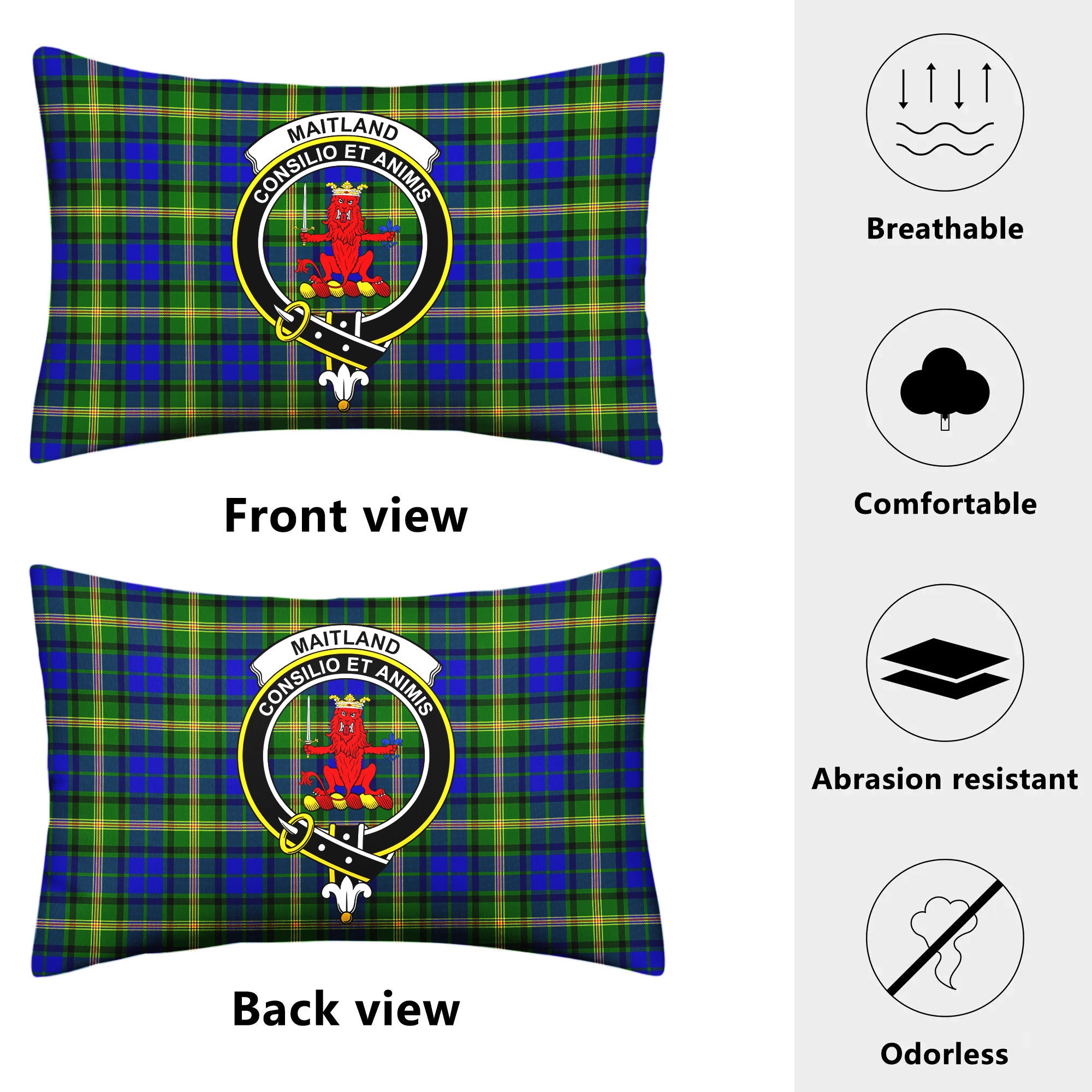 Maitland Tartan Crest Pillow Cover