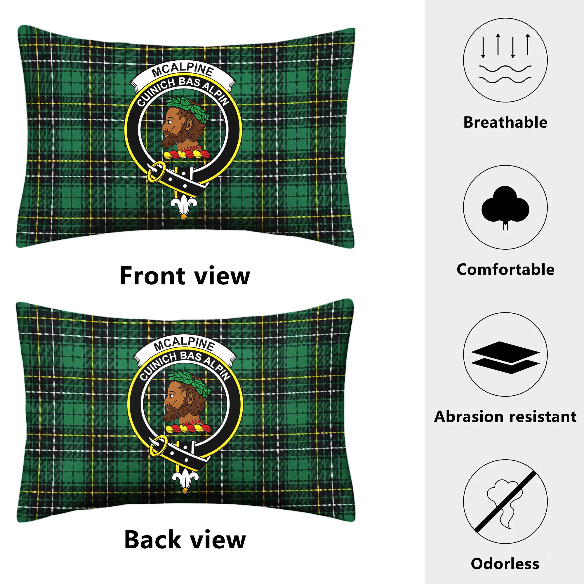 McAlpine Ancient Tartan Crest Pillow Cover