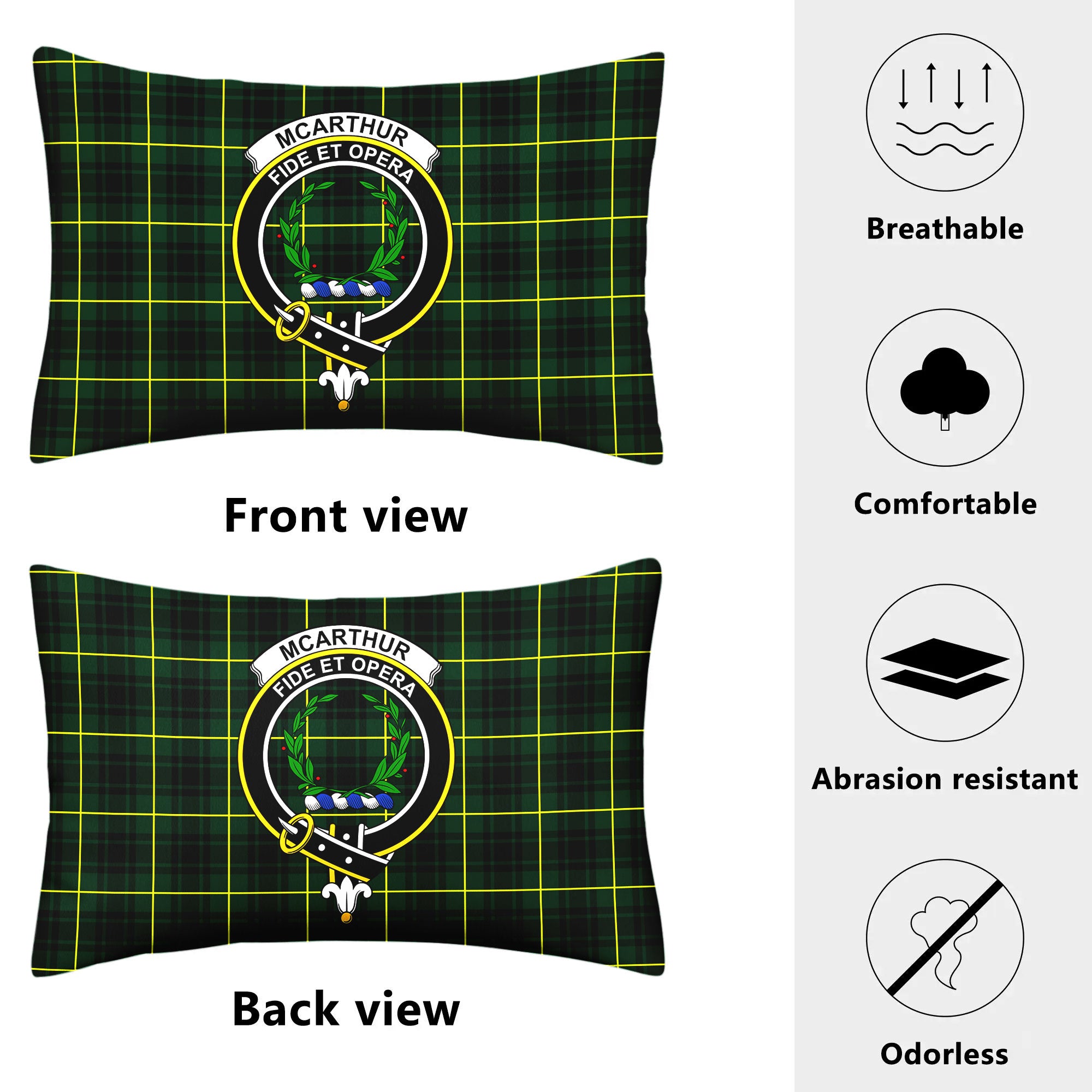 McArthur Modern Tartan Crest Pillow Cover