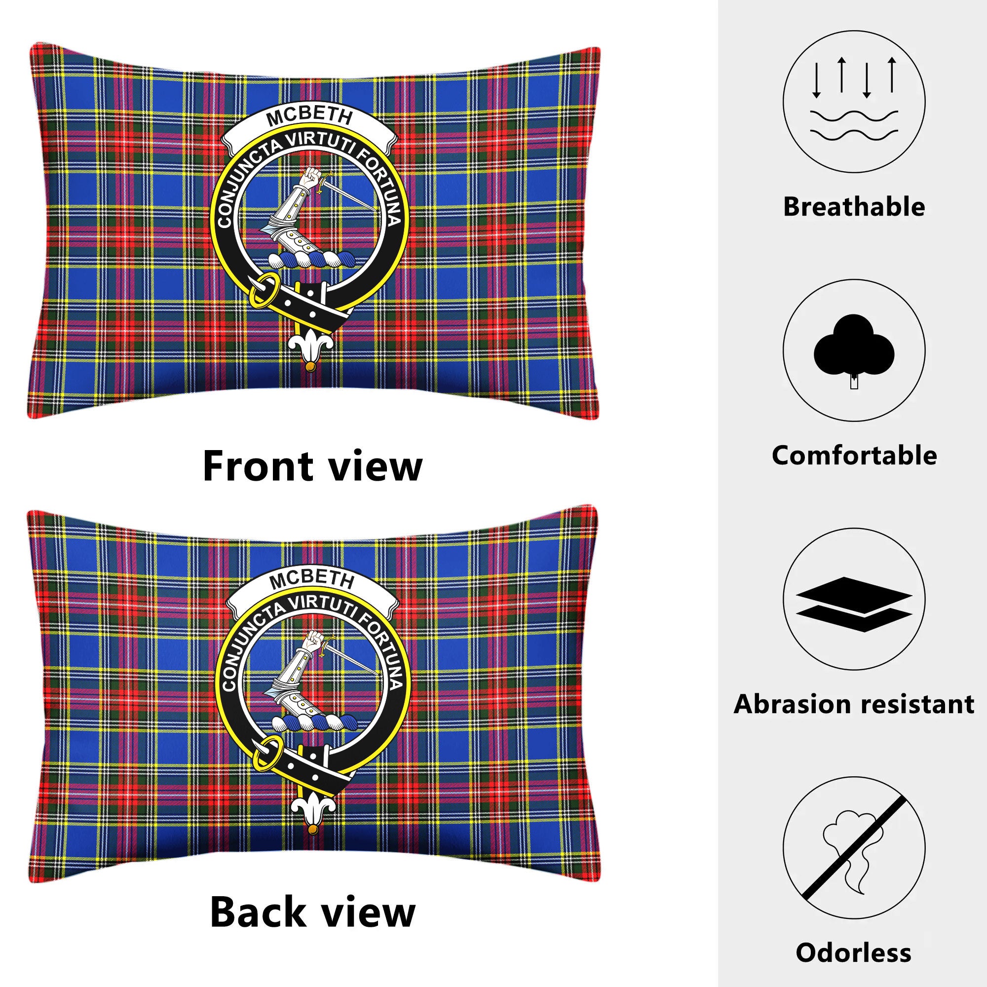 McBeth Modern Tartan Crest Pillow Cover