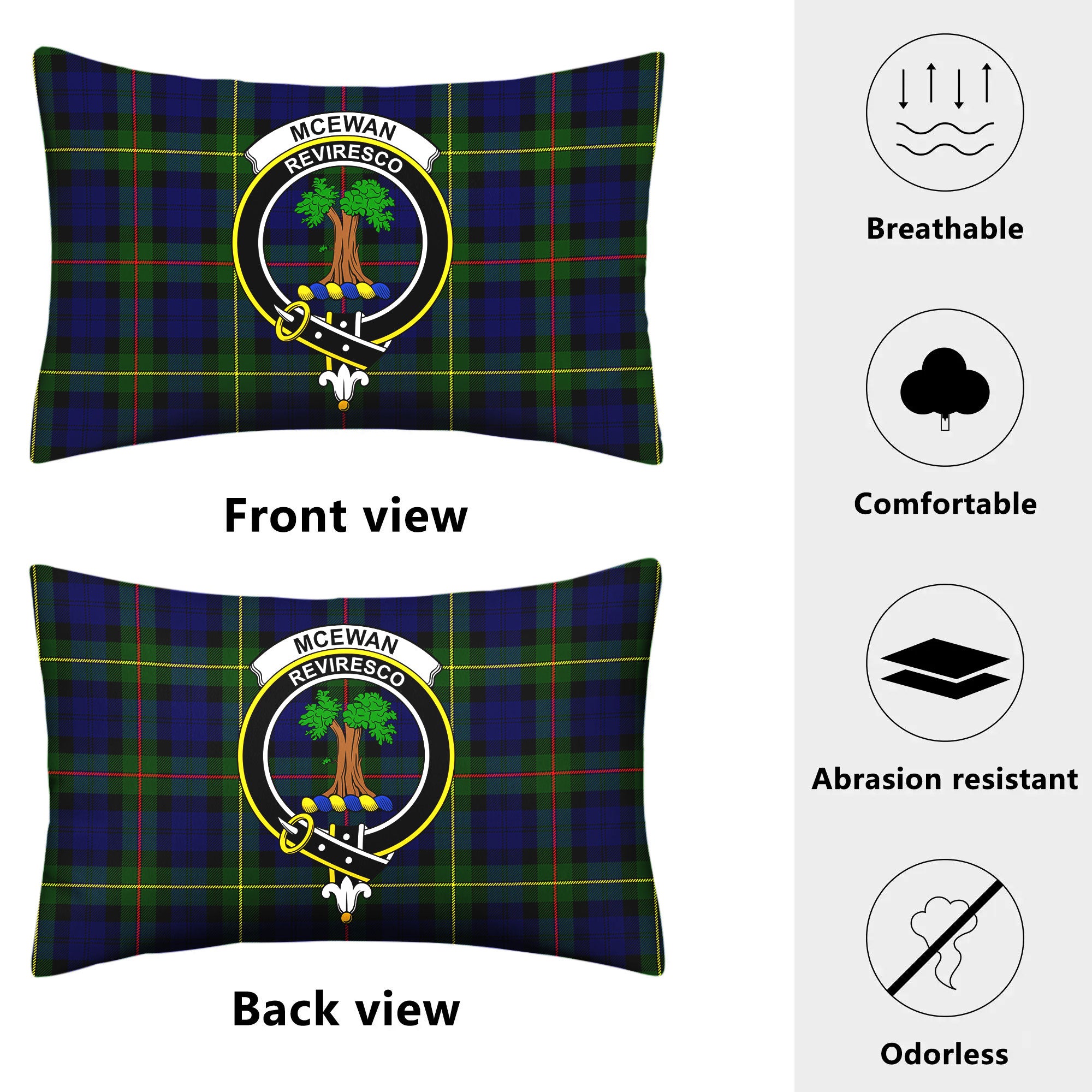 McEwan Modern Tartan Crest Pillow Cover