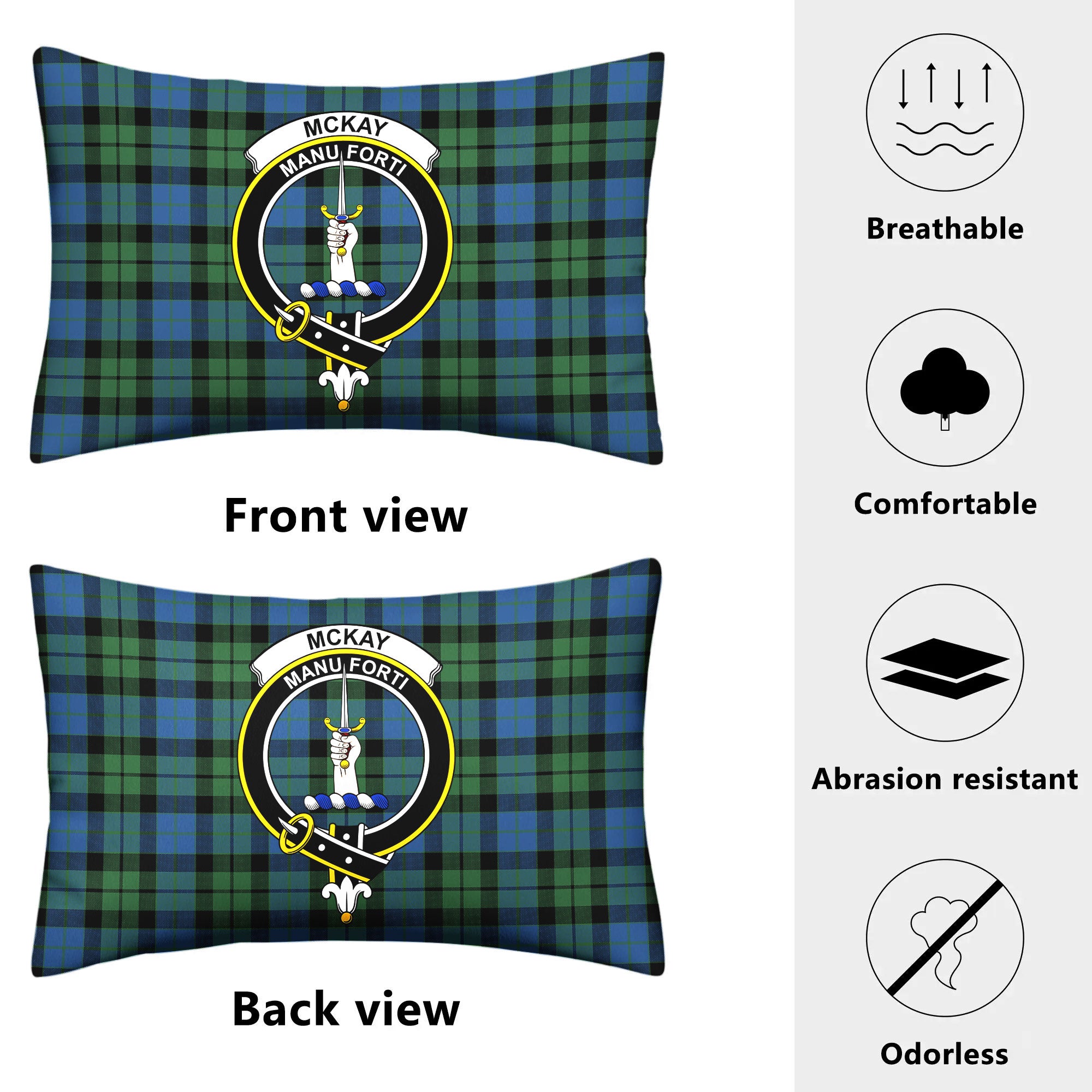 McKay Ancient Tartan Crest Pillow Cover