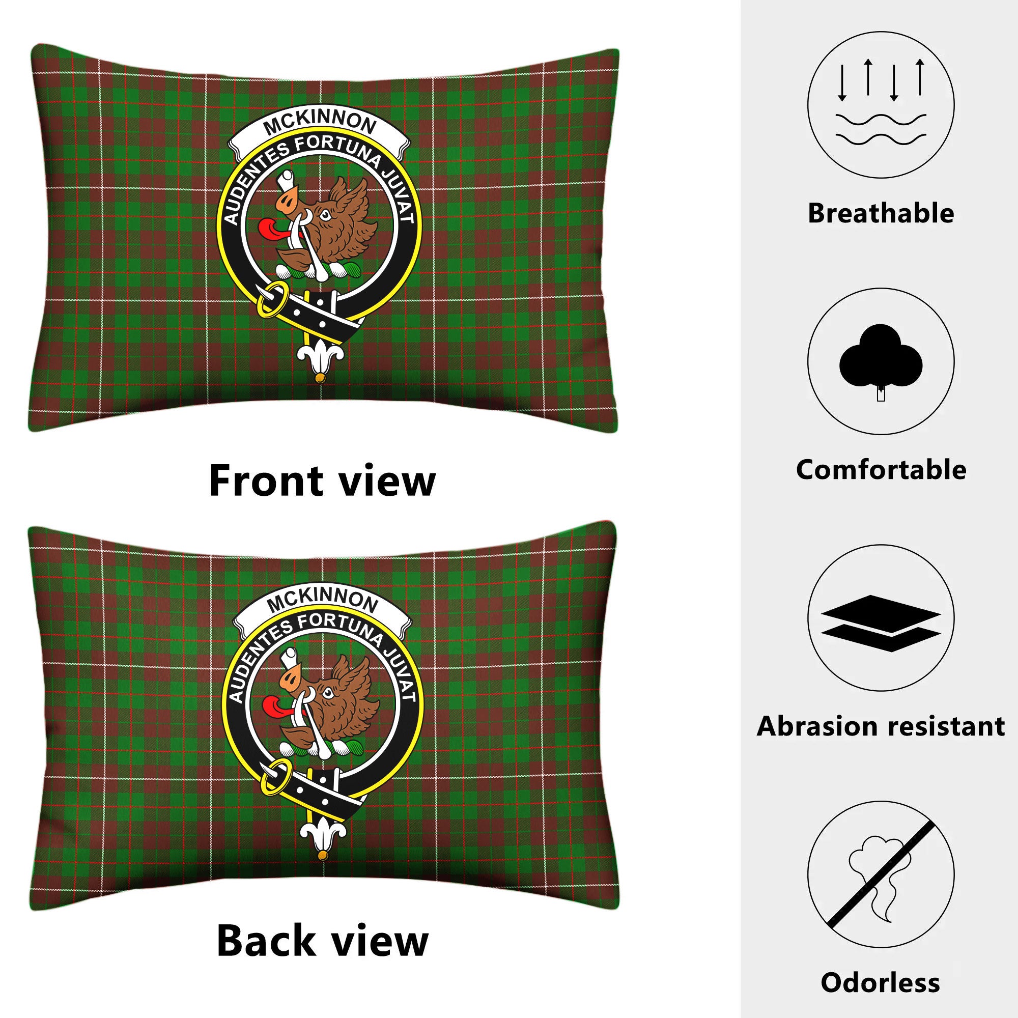 McKinnon Hunting Modern Tartan Crest Pillow Cover