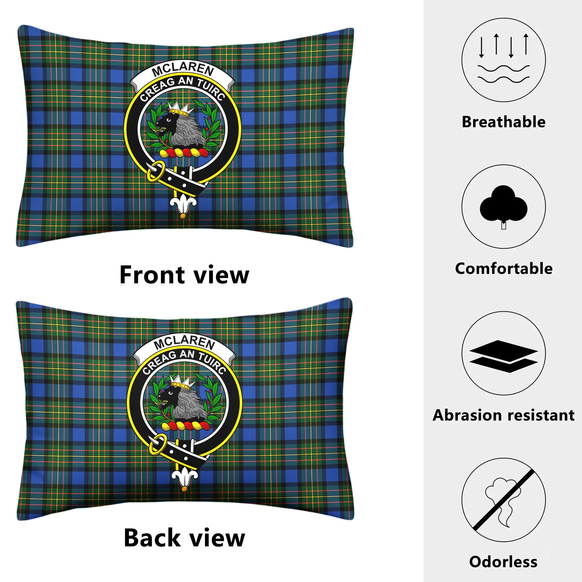 McLaren Ancient Tartan Crest Pillow Cover