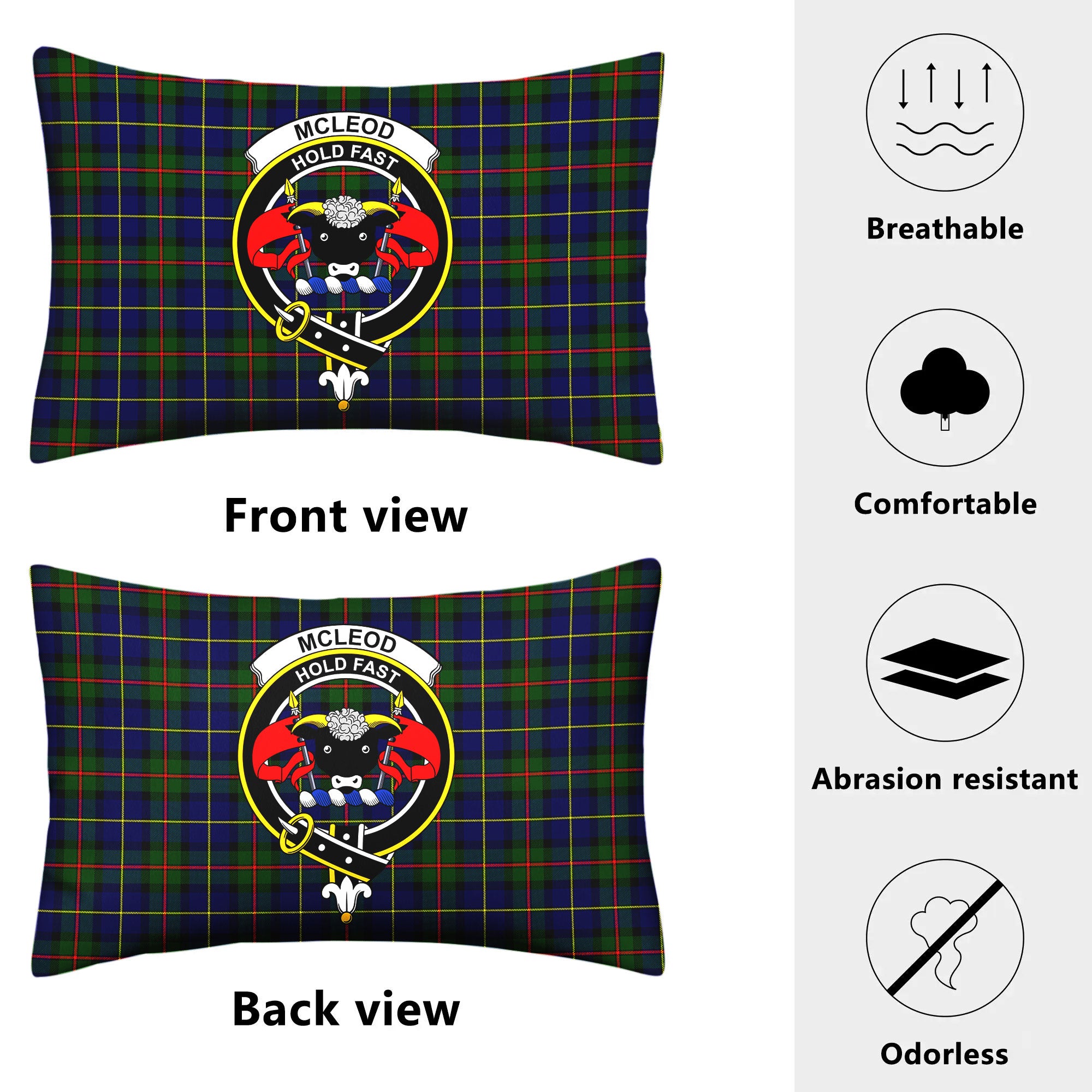 McLeod of Harris Modern Tartan Crest Pillow Cover