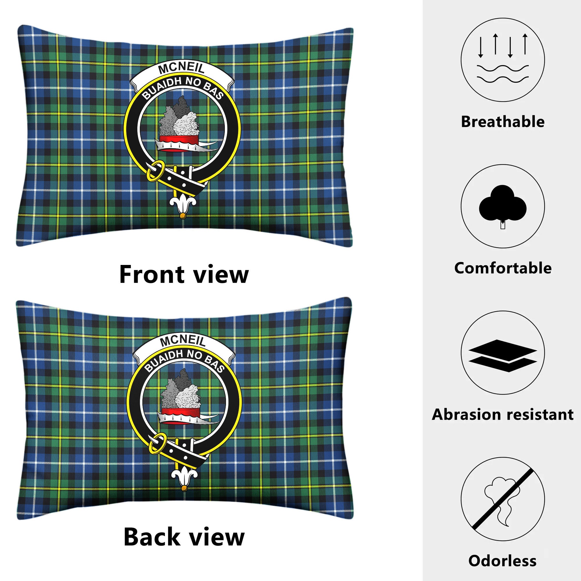 McNeil of Barra Ancient Tartan Crest Pillow Cover