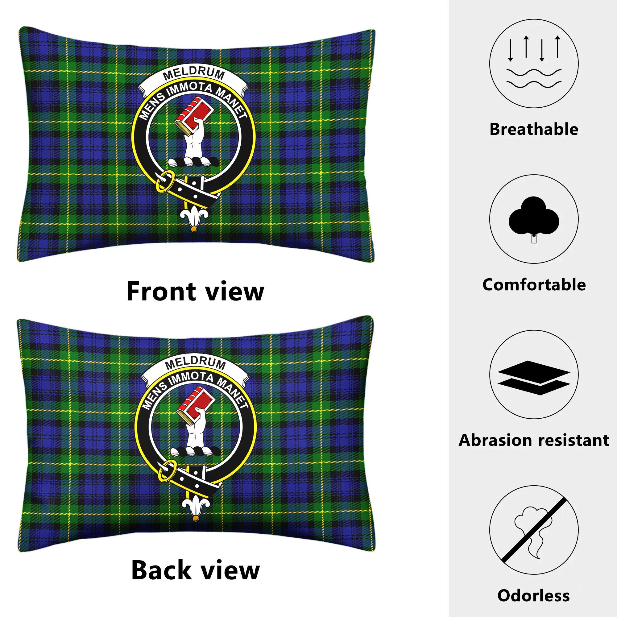 Meldrum Tartan Crest Pillow Cover