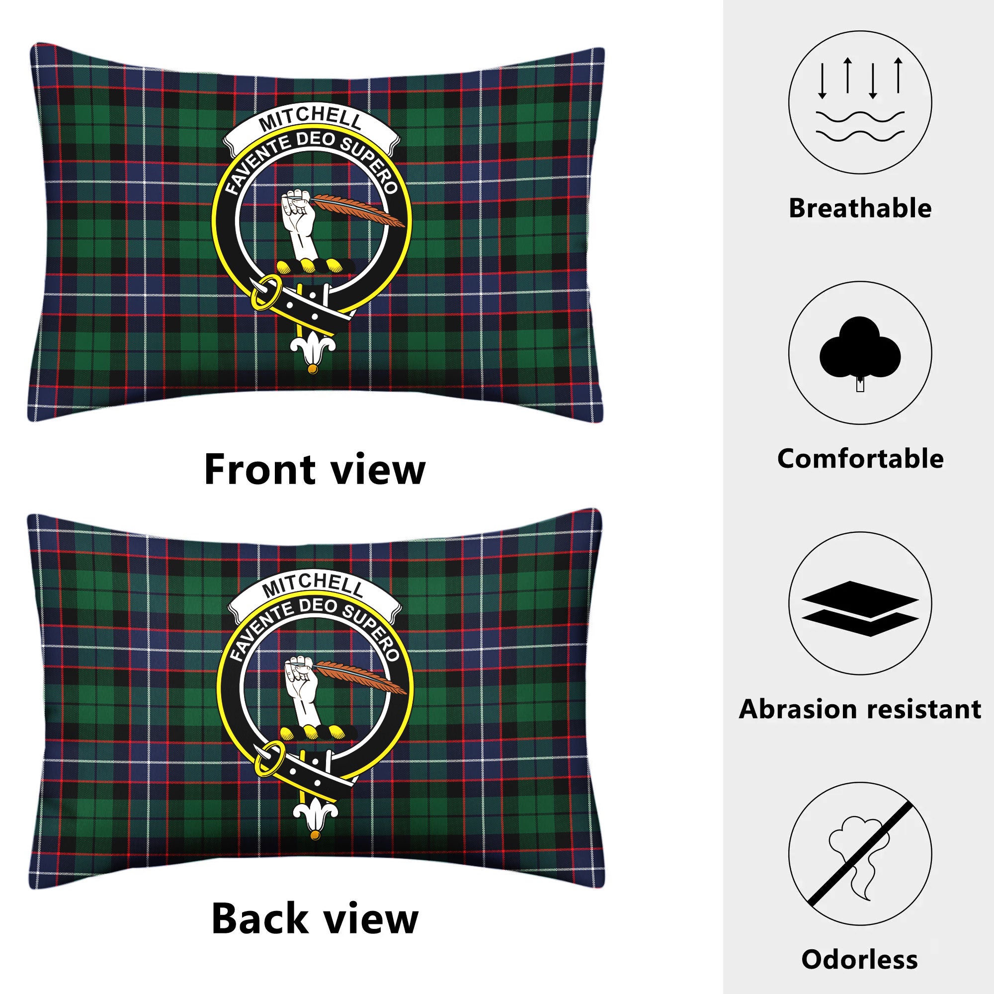 Mitchell Modern Tartan Crest Pillow Cover