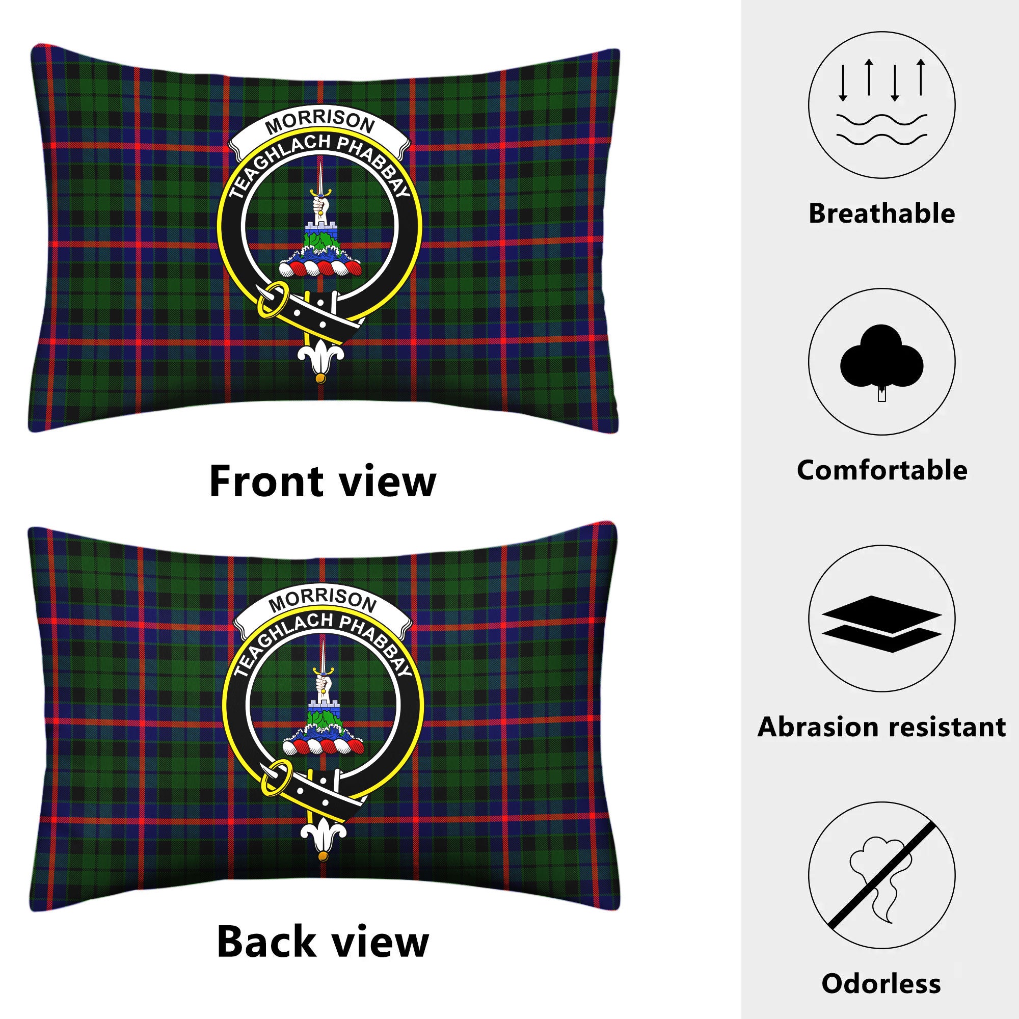 Morrison Modern Tartan Crest Pillow Cover