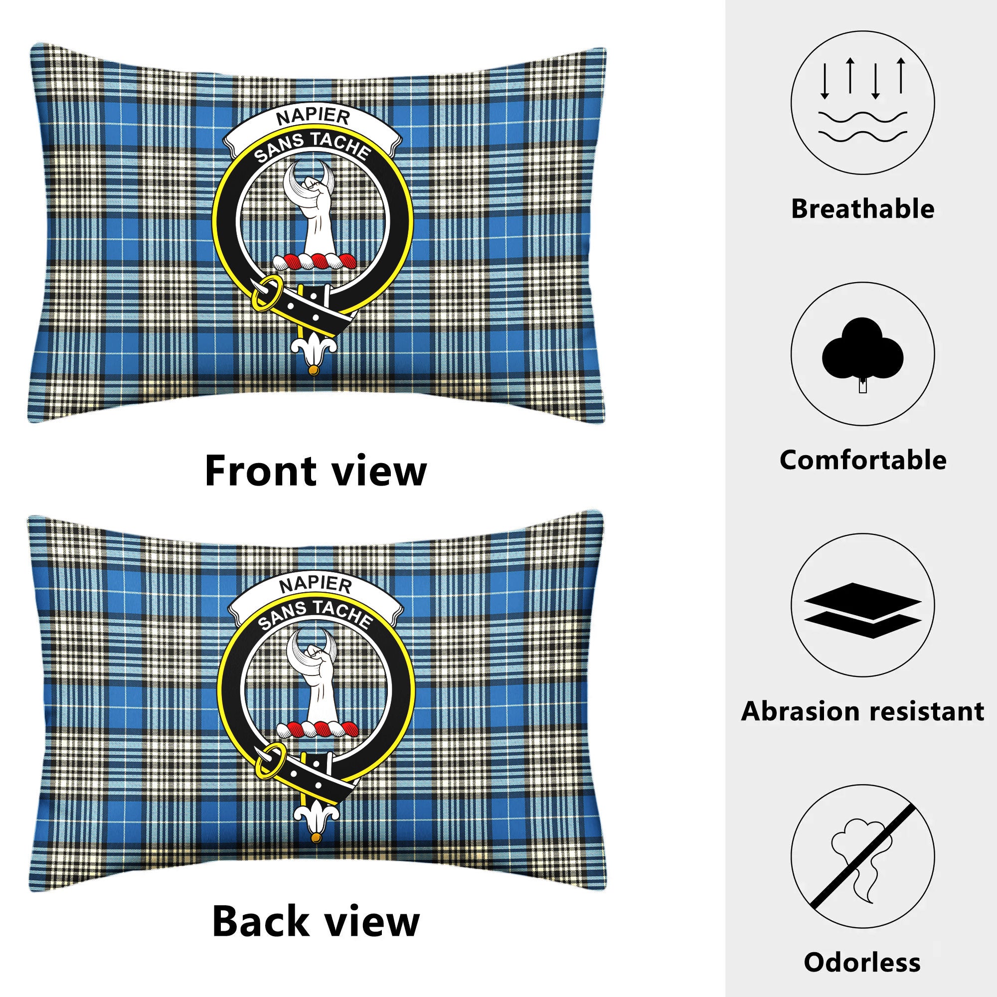 Napier Ancient Tartan Crest Pillow Cover