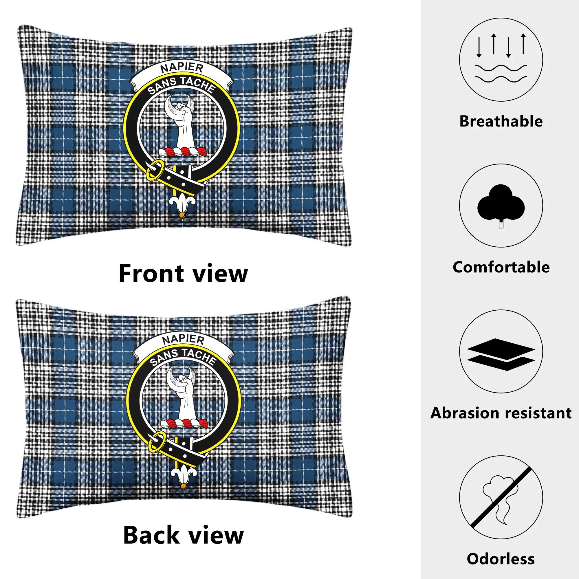 Napier Modern Tartan Crest Pillow Cover