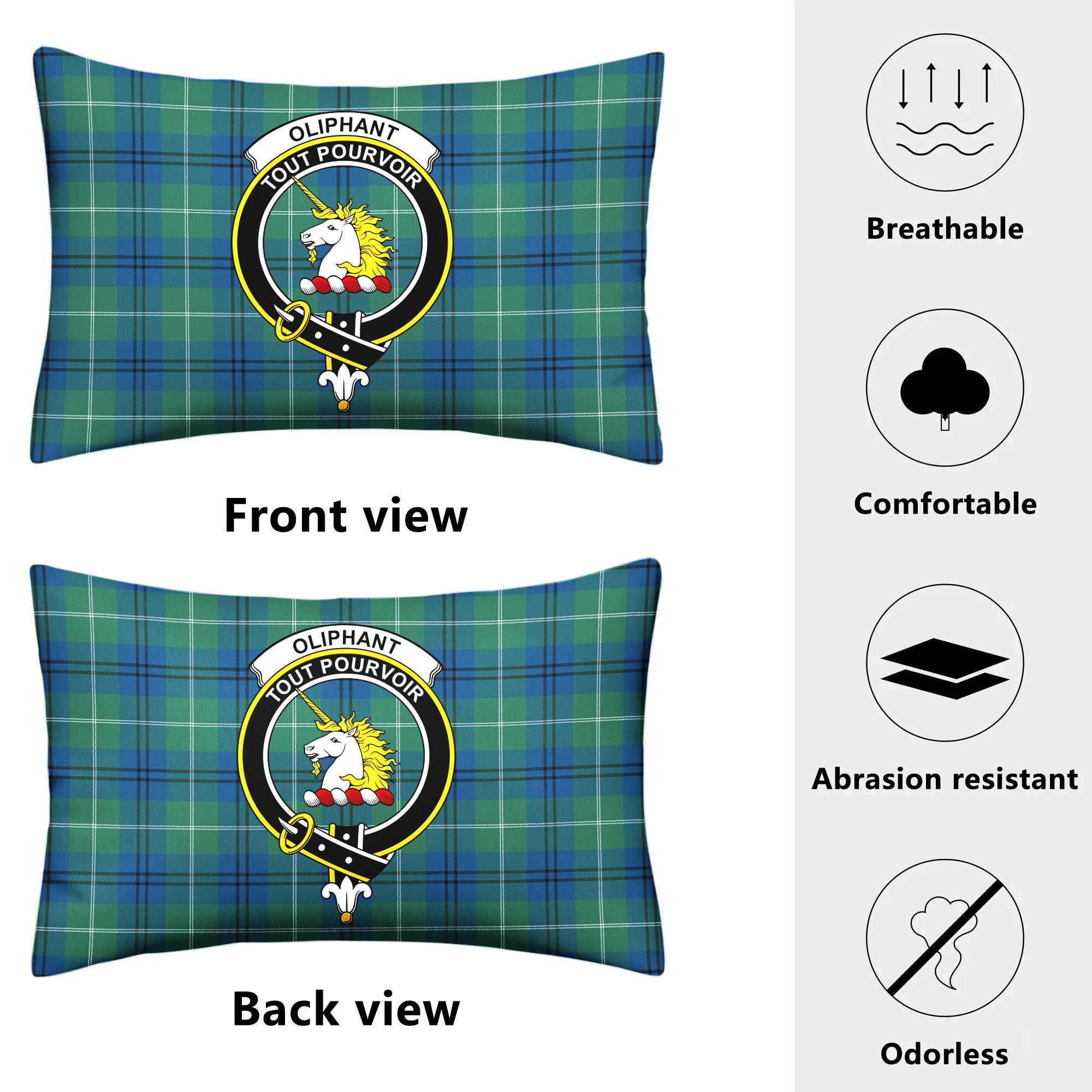 Oliphant Ancient Tartan Crest Pillow Cover