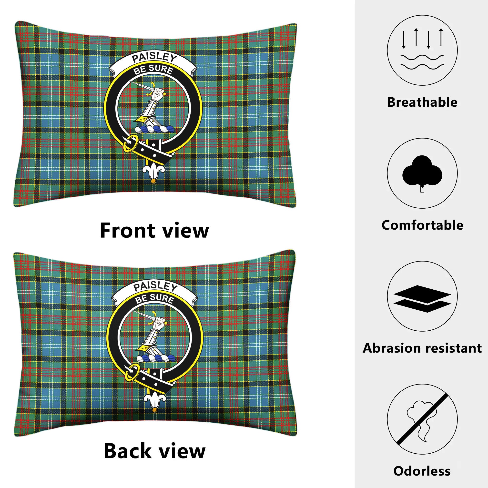 Paisley District Tartan Crest Pillow Cover