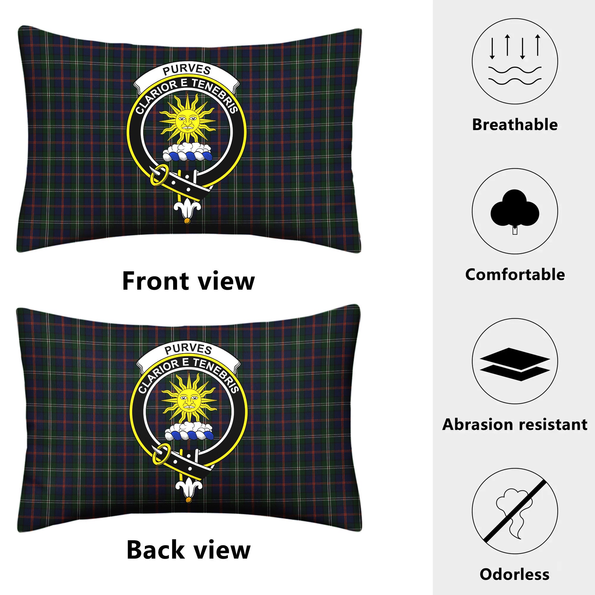 Purves Tartan Crest Pillow Cover