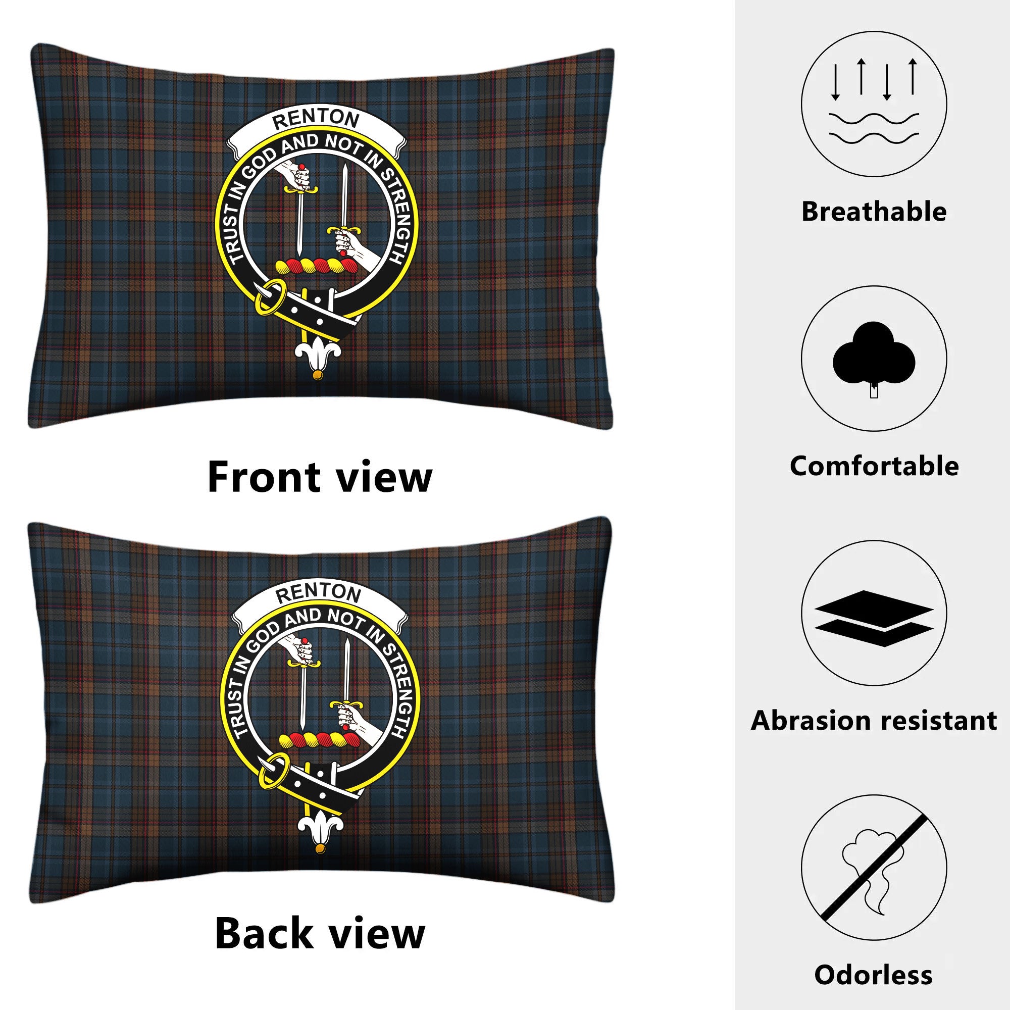 Renton Tartan Crest Pillow Cover