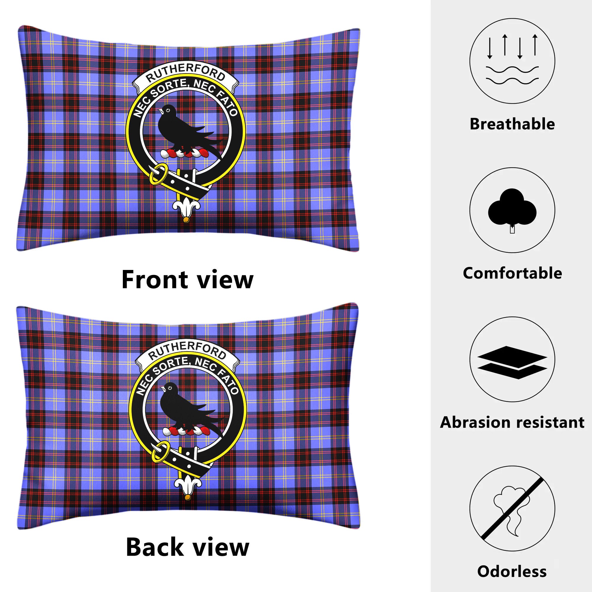 Rutherford Tartan Crest Pillow Cover