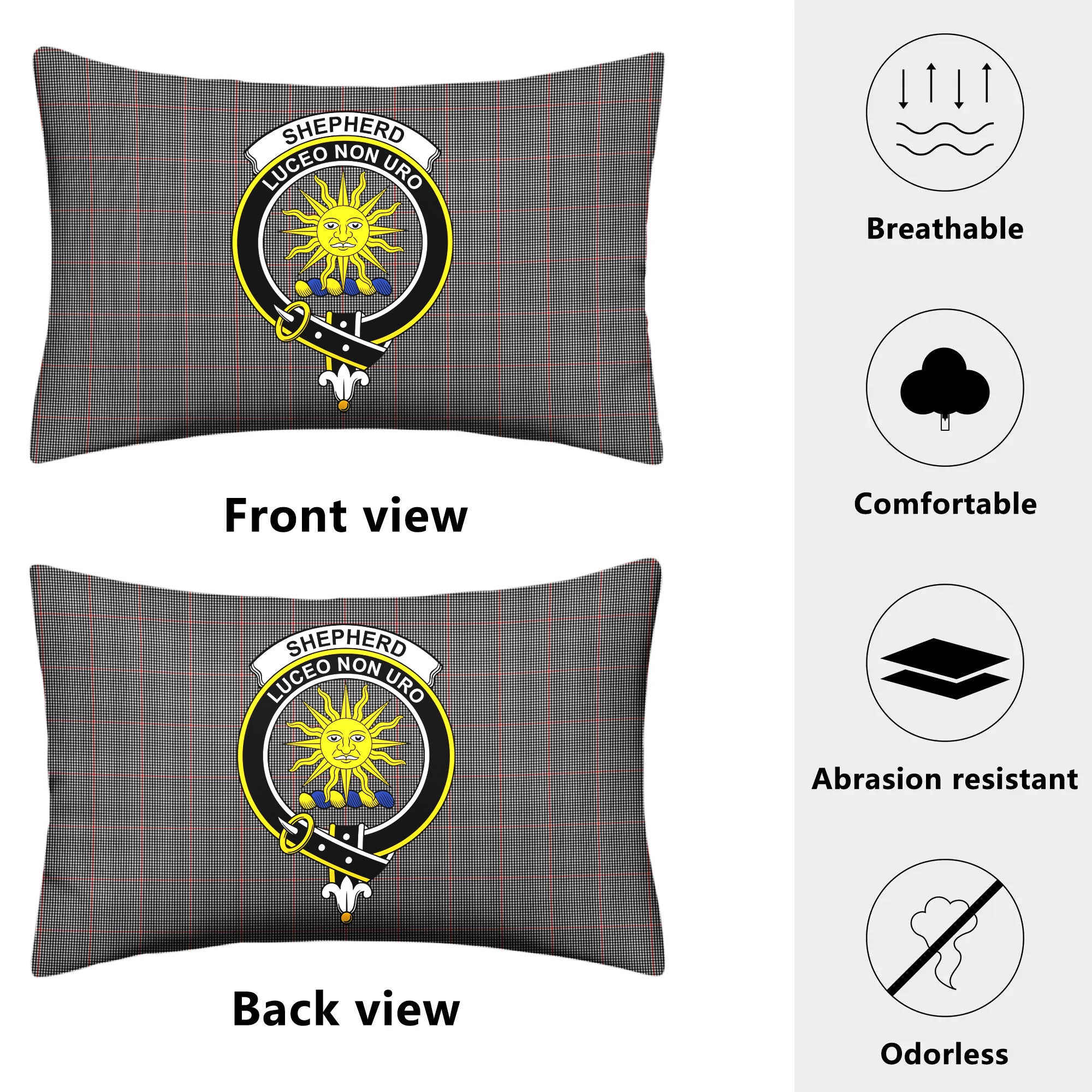 Shepherd Tartan Crest Pillow Cover