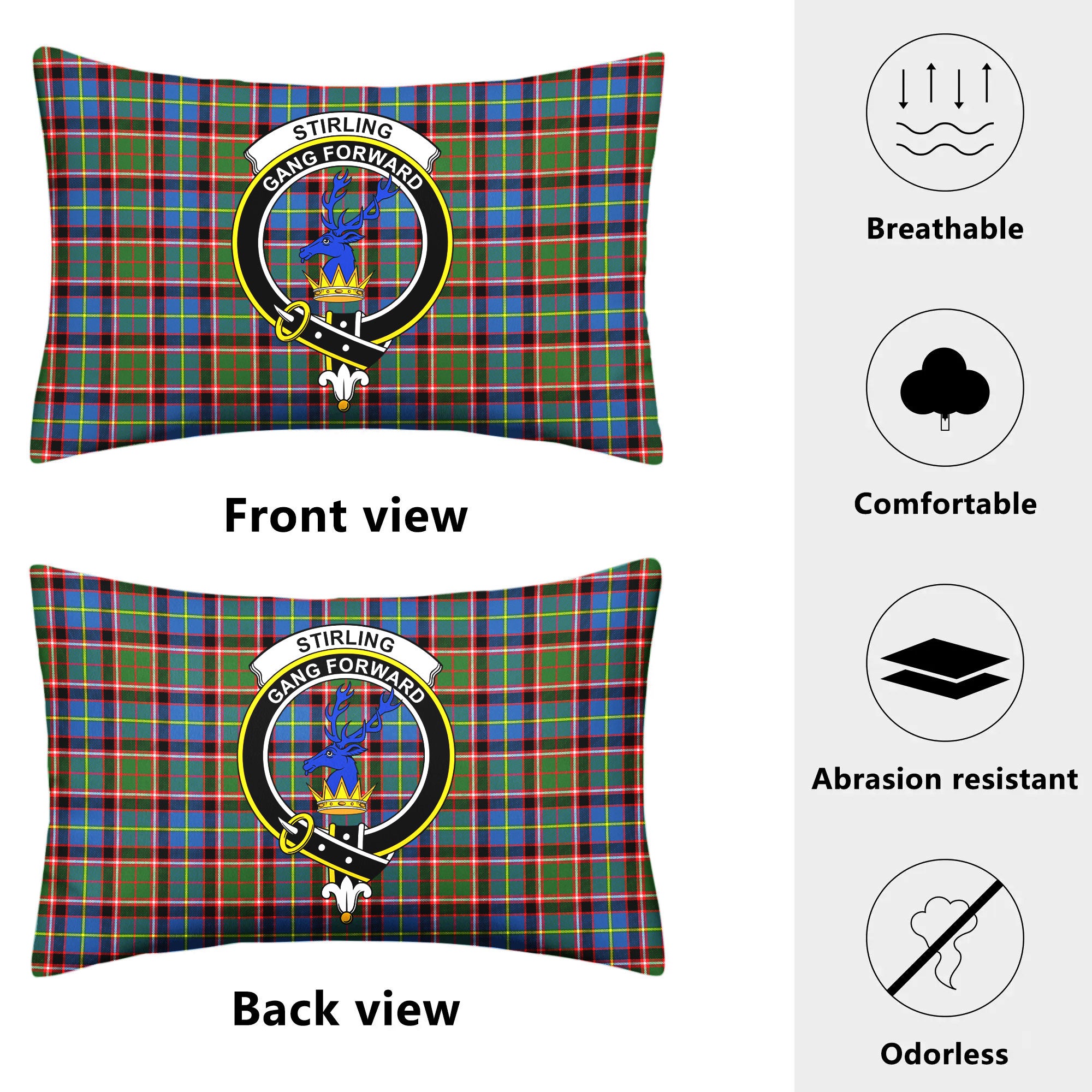 Stirling (of Cadder-Present Chief) Tartan Crest Pillow Cover