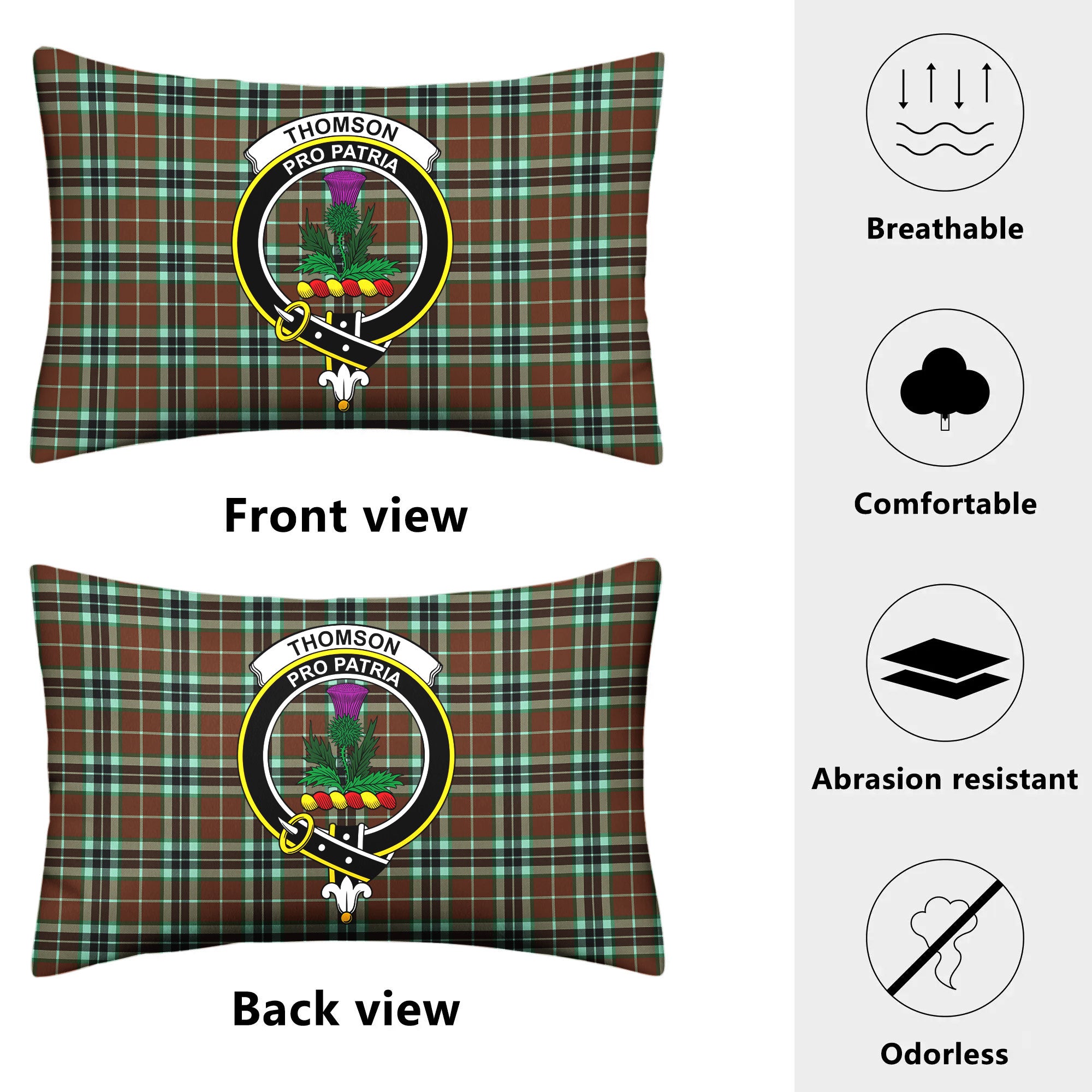 Thomson Hunting Modern Tartan Crest Pillow Cover