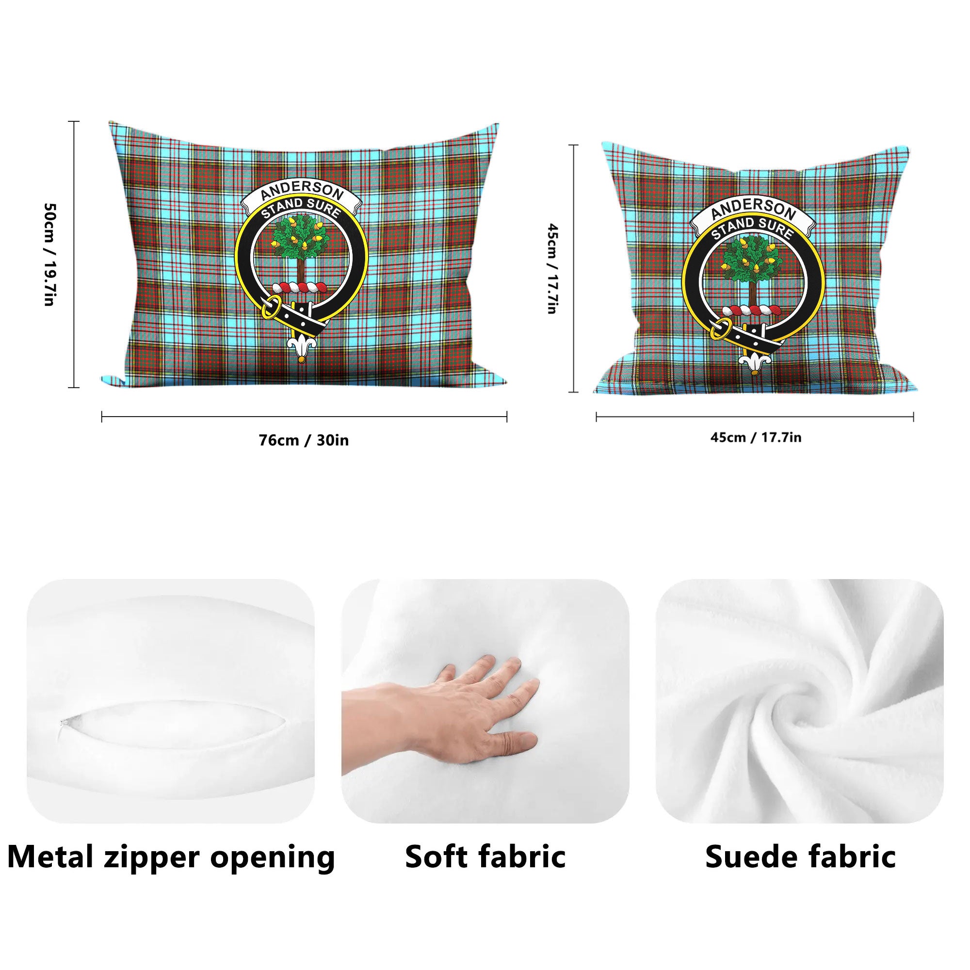 Anderson Ancient Tartan Crest Pillow Cover