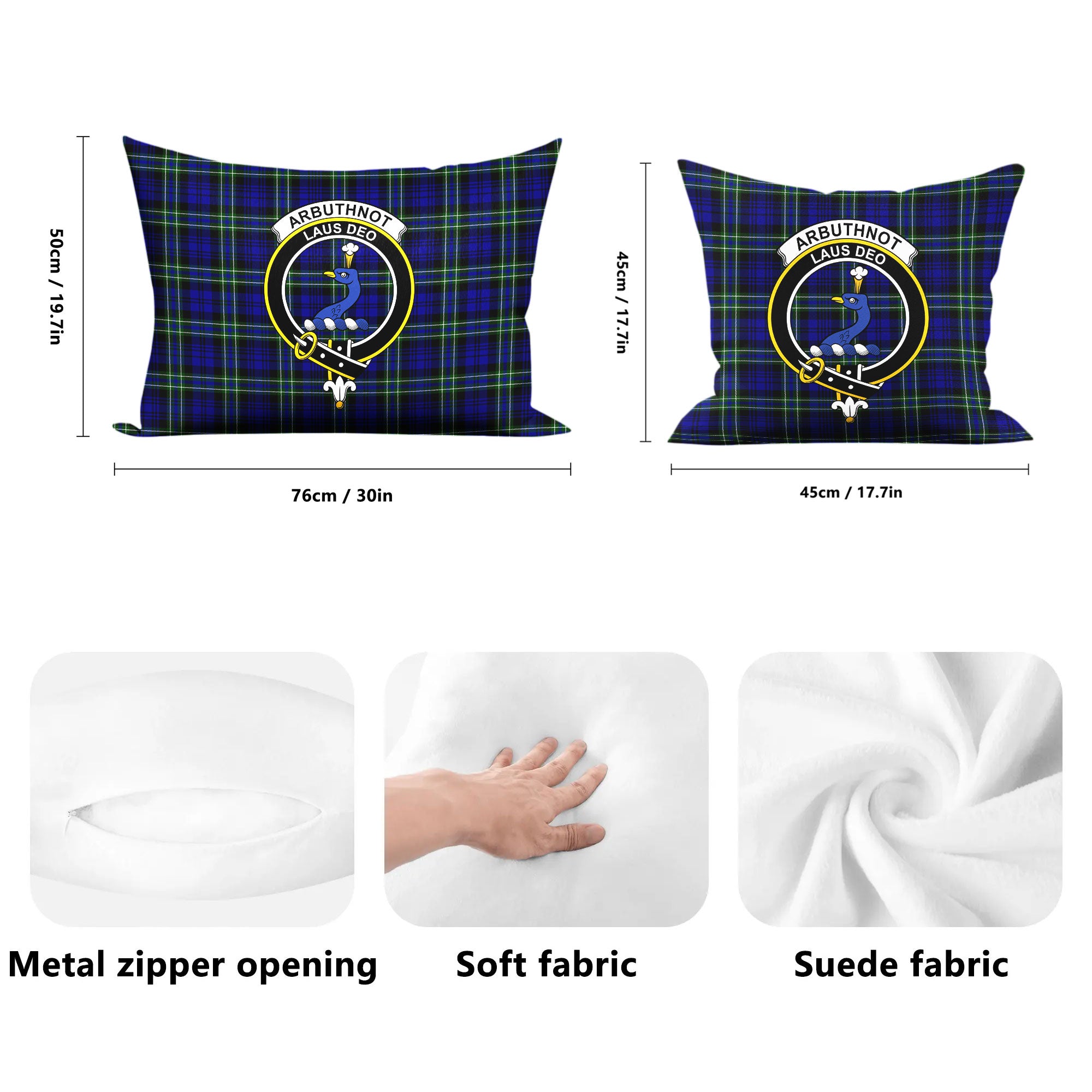 Arbuthnot Modern Tartan Crest Pillow Cover