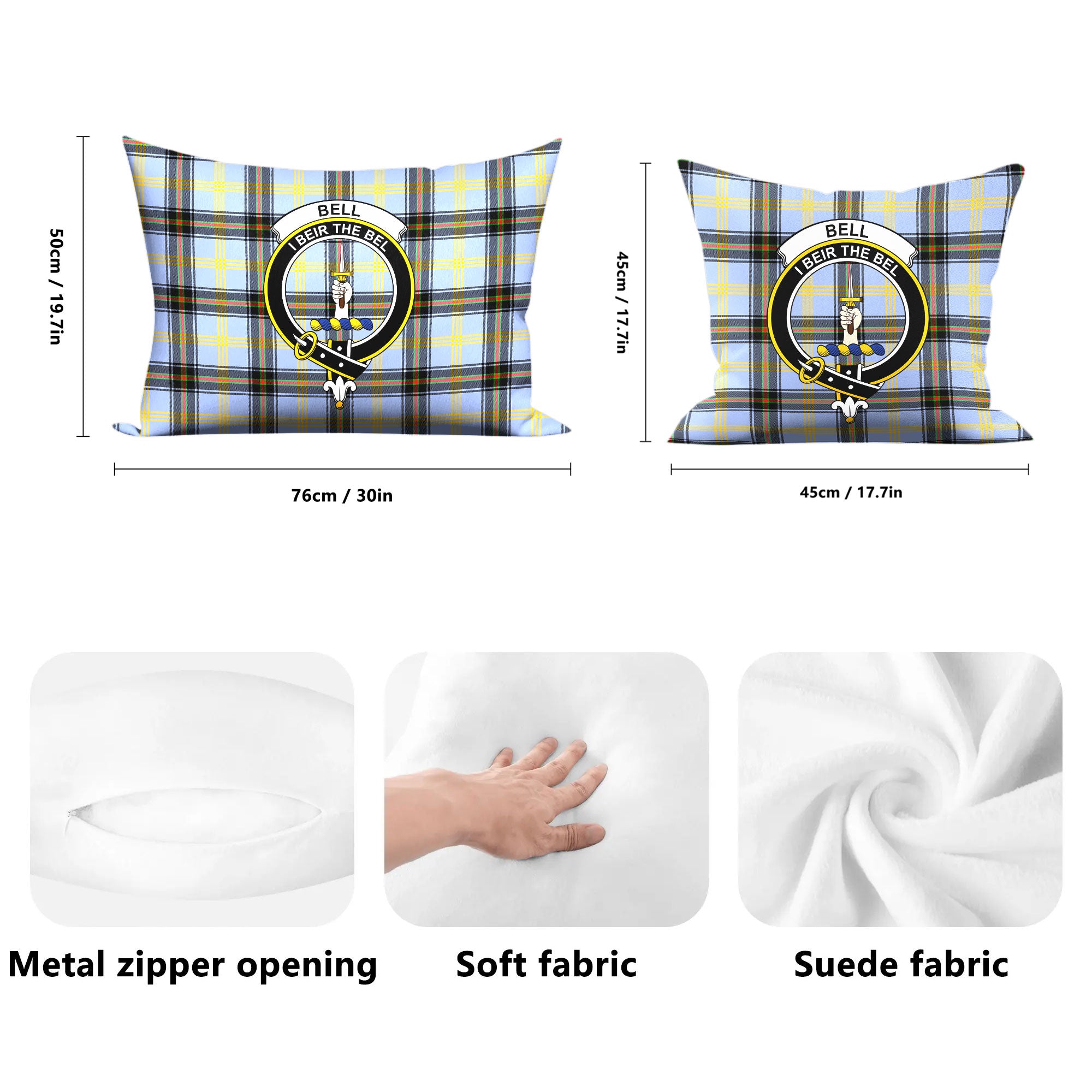 Bell of the Borders Tartan Crest Pillow Cover