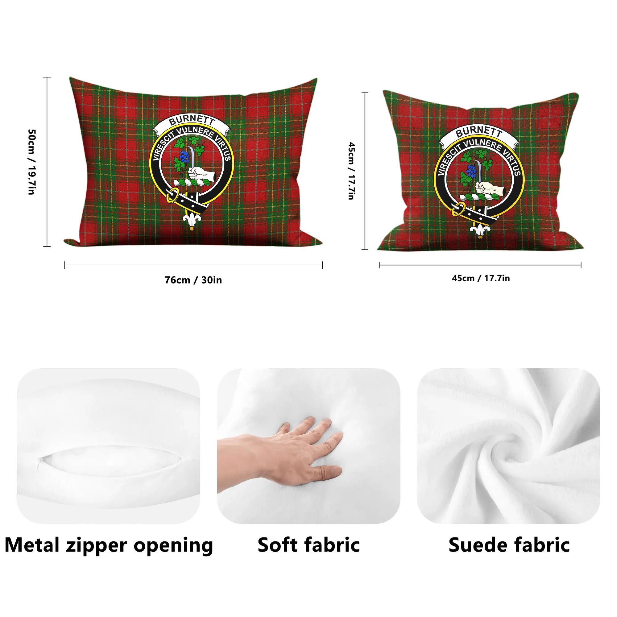 Burnett Tartan Crest Pillow Cover