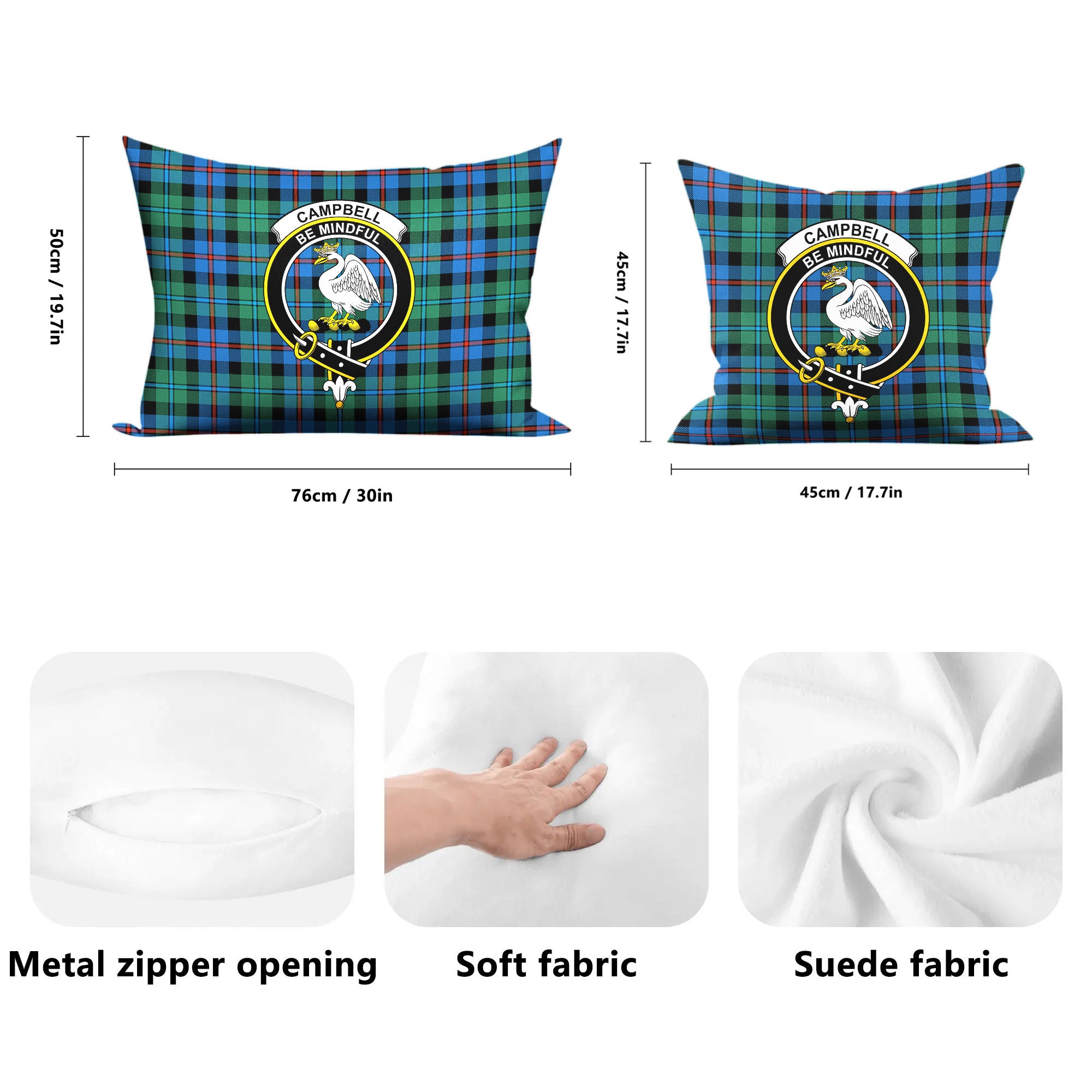 Campbell of Cawdor Ancient Tartan Crest Pillow Cover