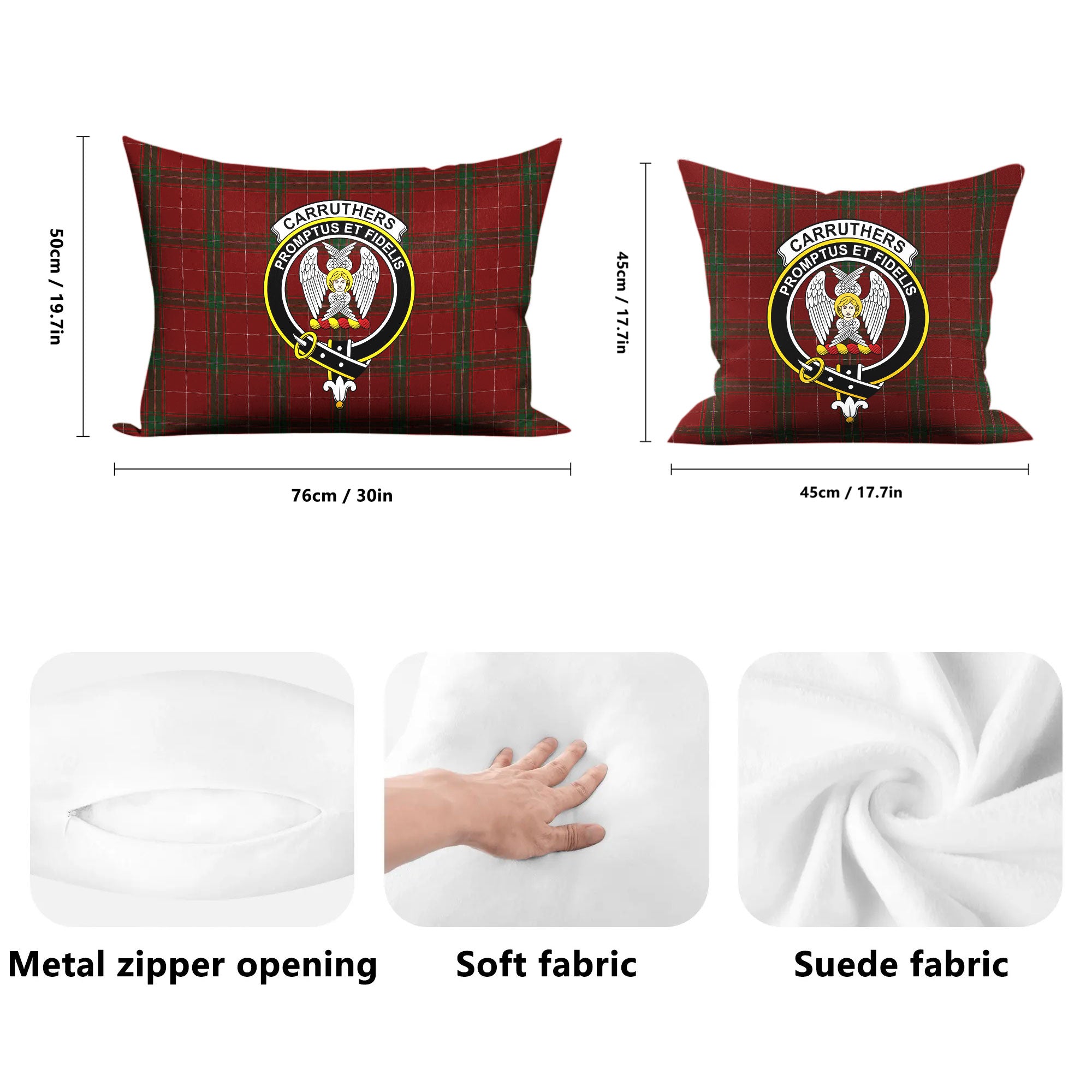 Carruthers Tartan Crest Pillow Cover