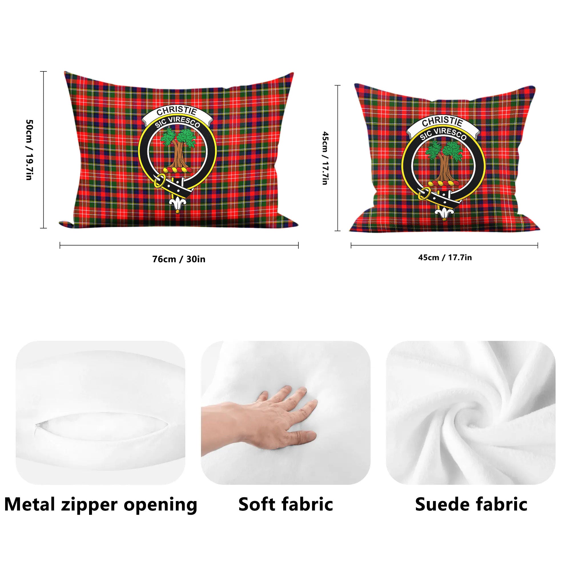 Christie Tartan Crest Pillow Cover