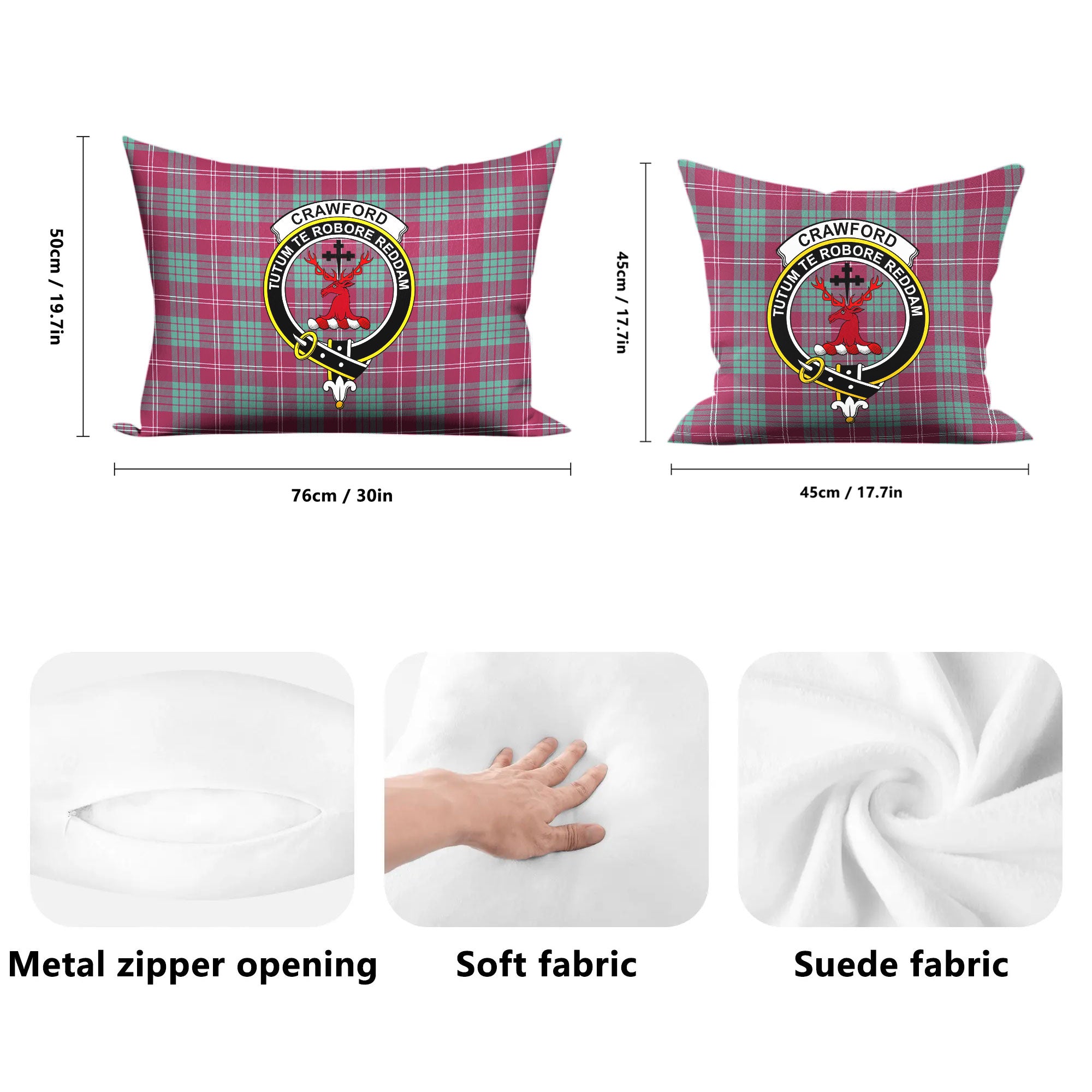 Crawford Ancient Tartan Crest Pillow Cover