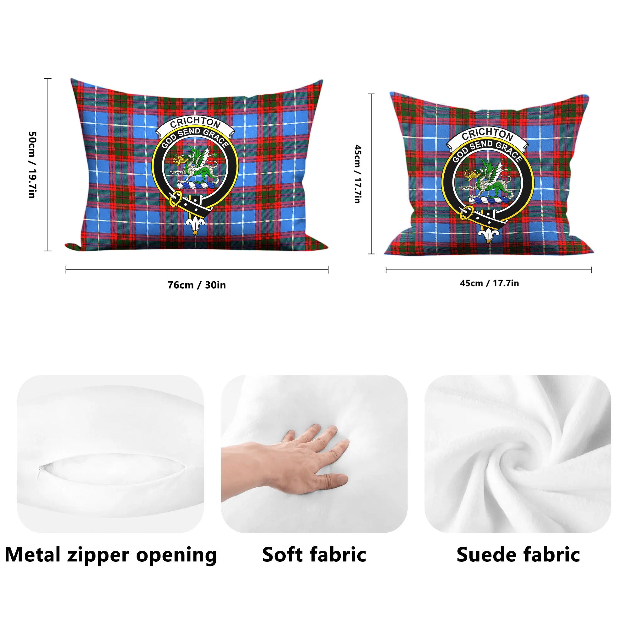 Crichton Tartan Crest Pillow Cover