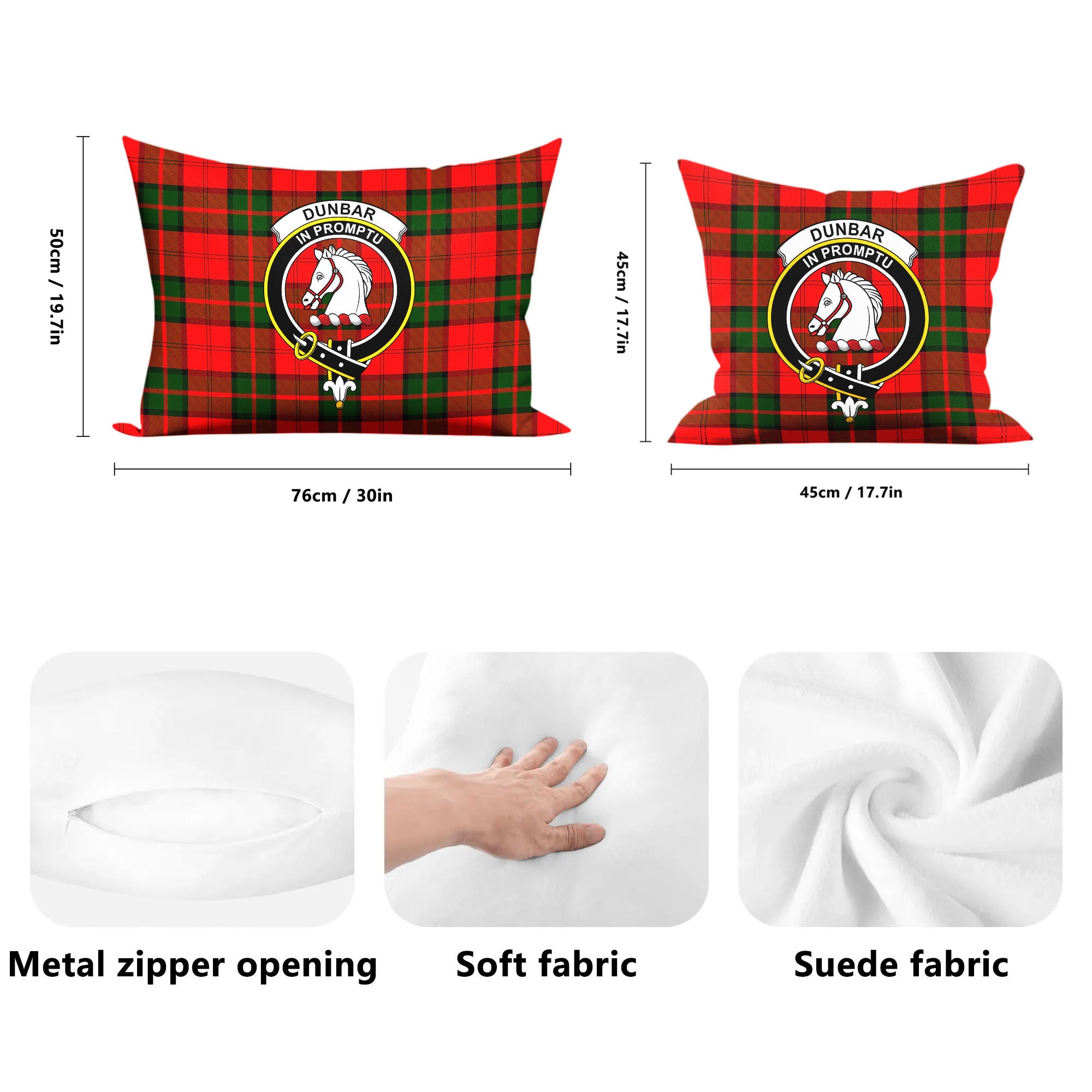 Dunbar Modern Tartan Crest Pillow Cover