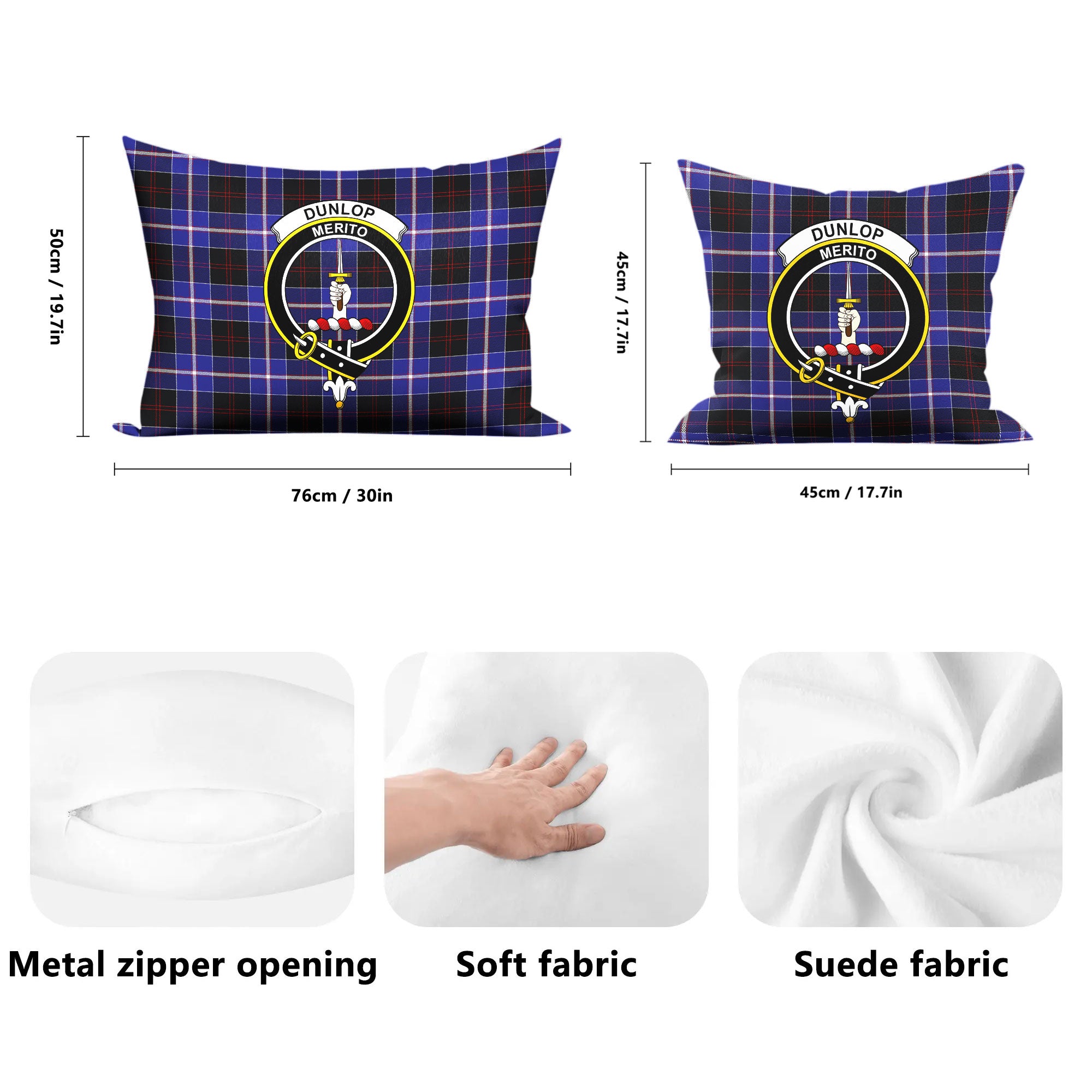 Dunlop Modern Tartan Crest Pillow Cover