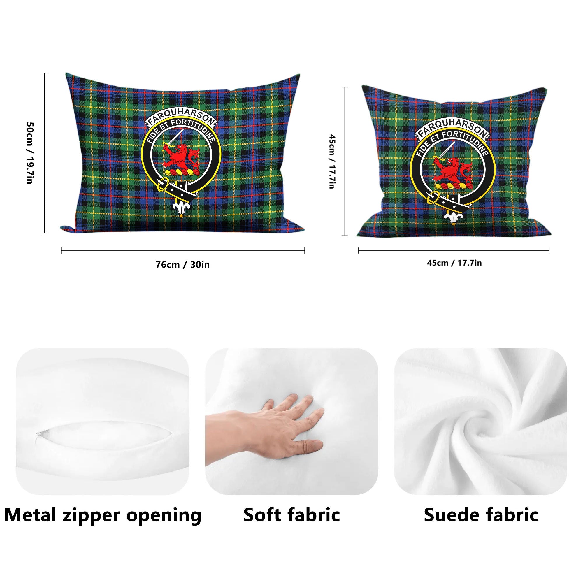 Farquharson Ancient Tartan Crest Pillow Cover