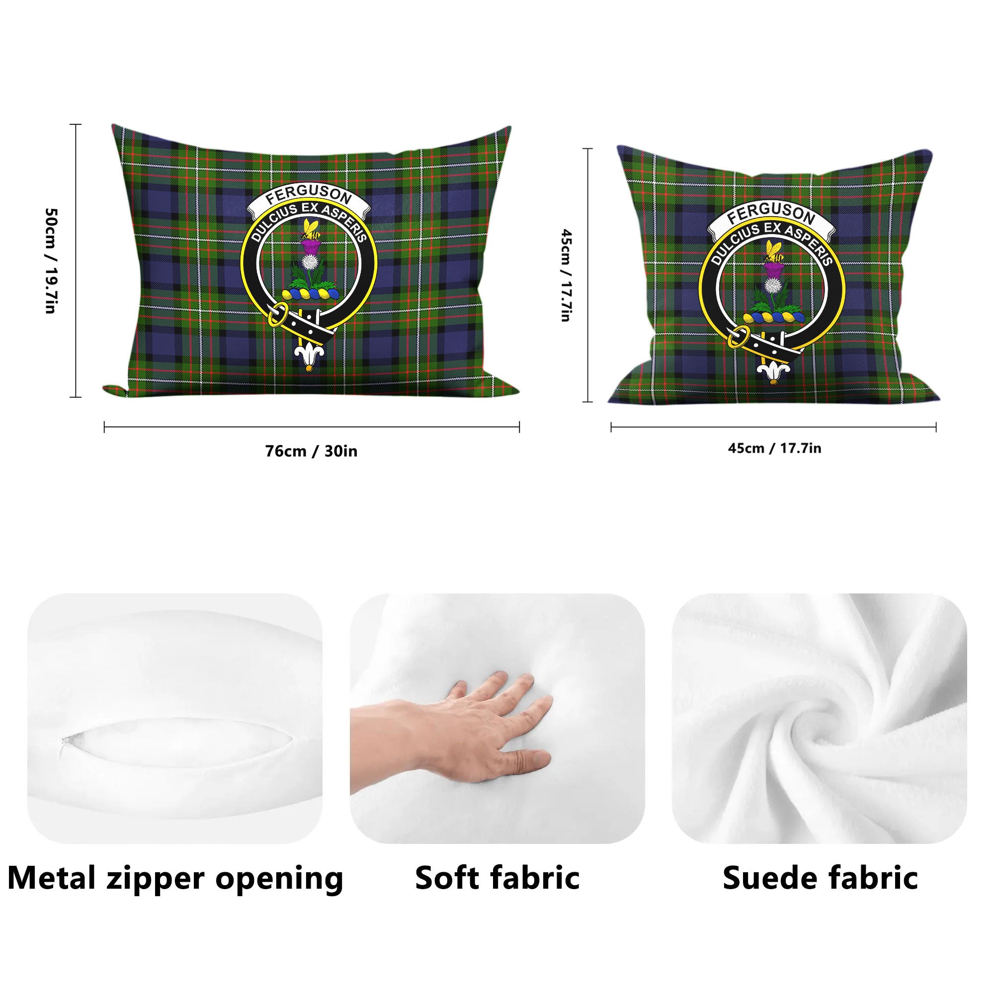 Ferguson Tartan Crest Pillow Cover