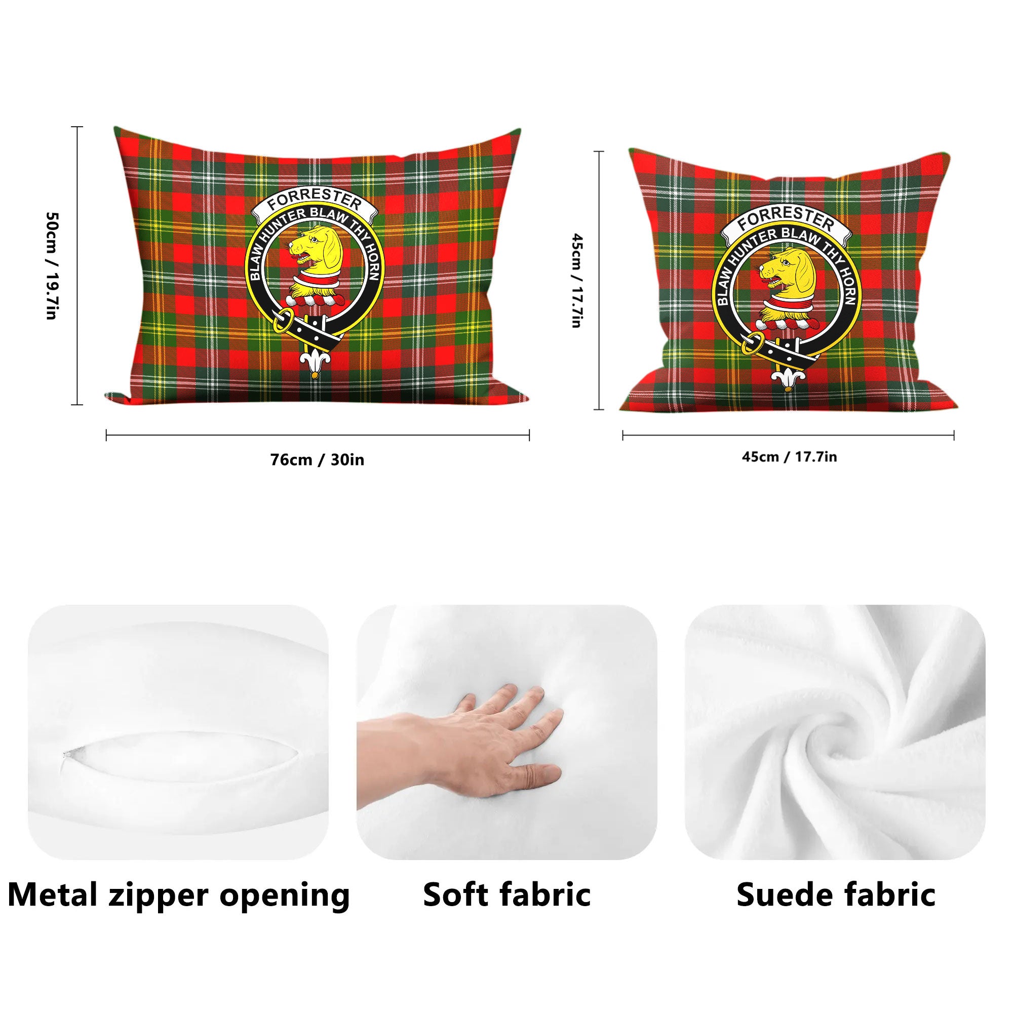 Forrester Tartan Crest Pillow Cover