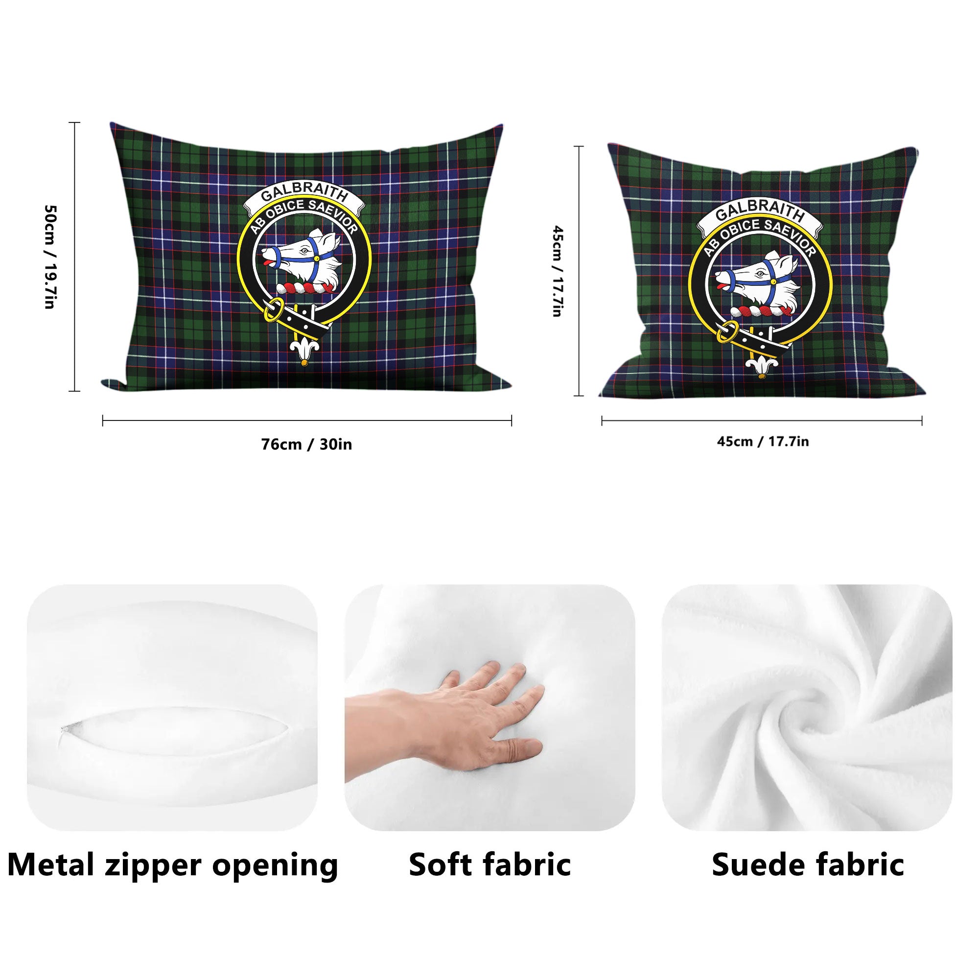 Galbraith Modern Tartan Crest Pillow Cover