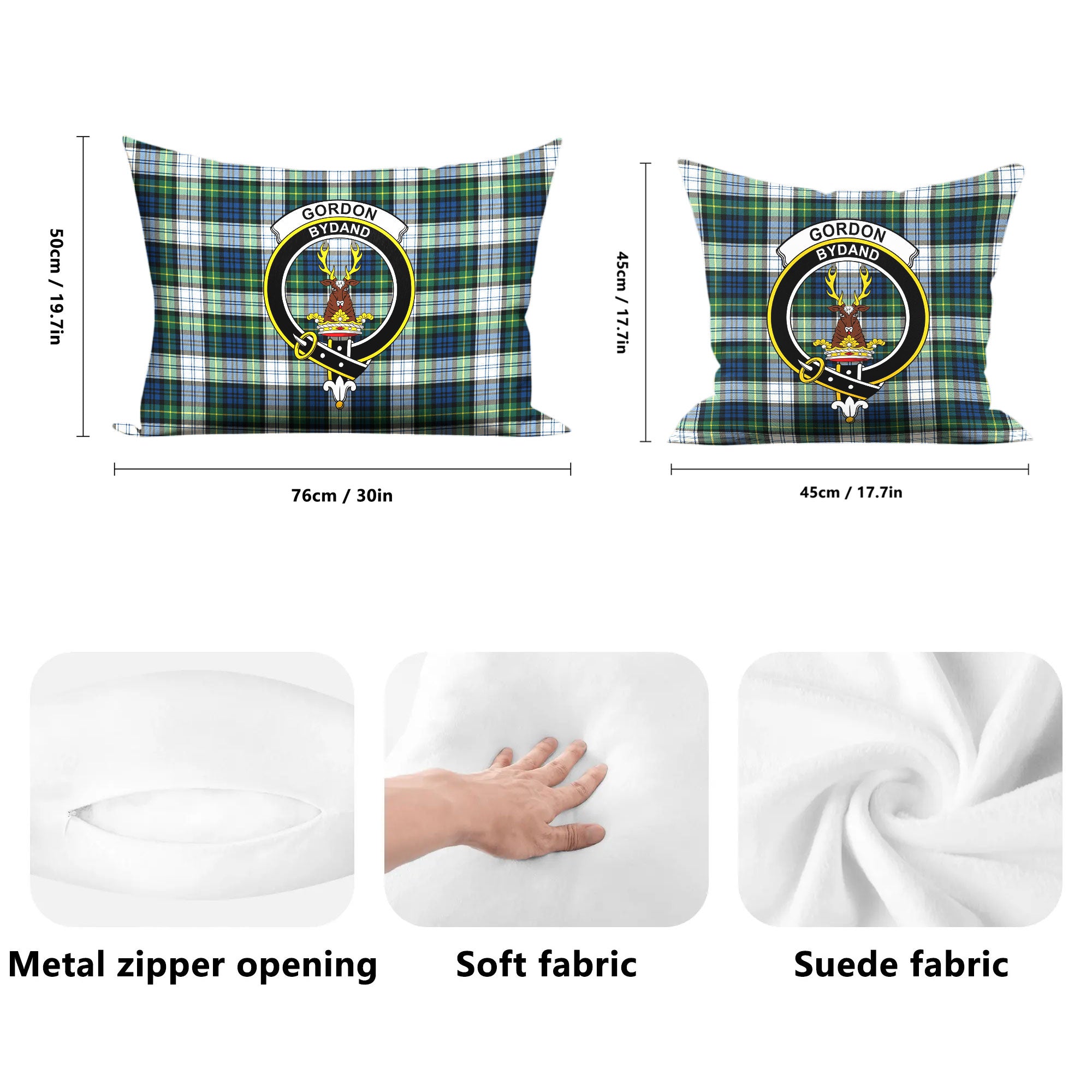 Gordon Dress Ancient Tartan Crest Pillow Cover