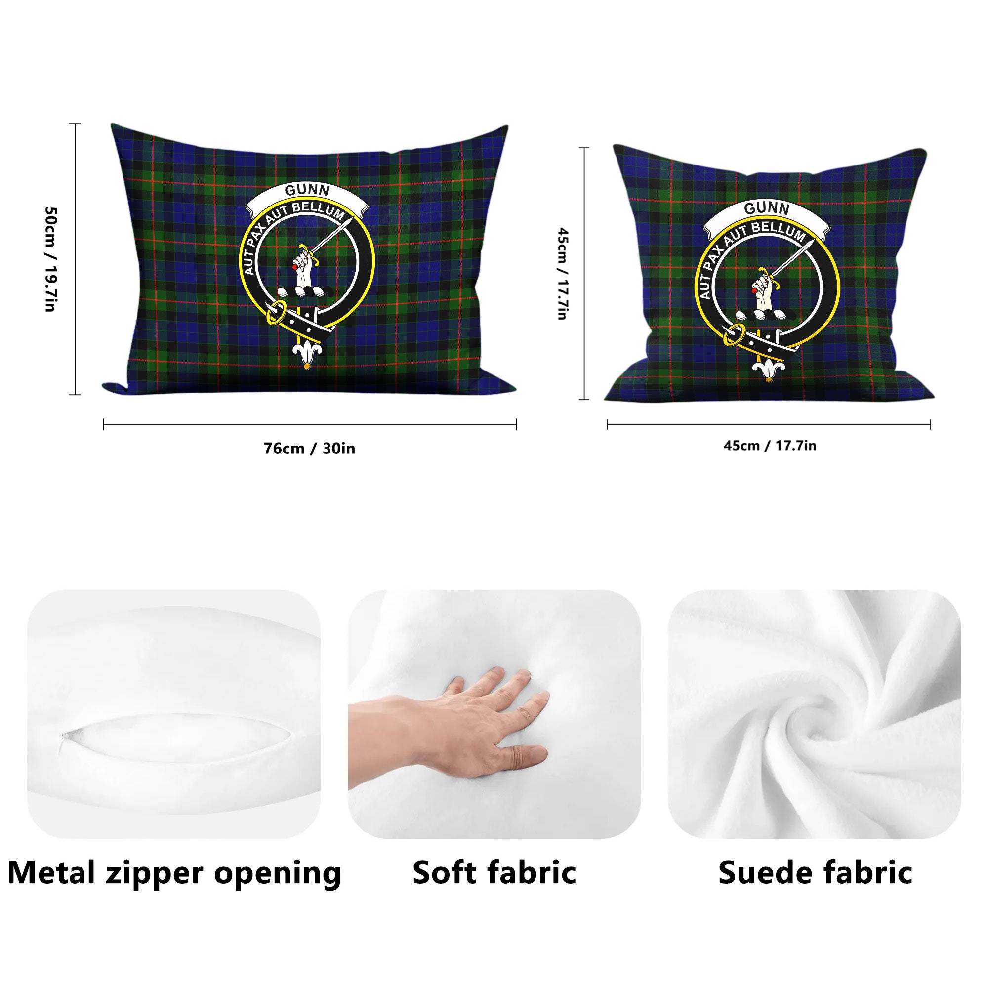 Gunn Modern Tartan Crest Pillow Cover