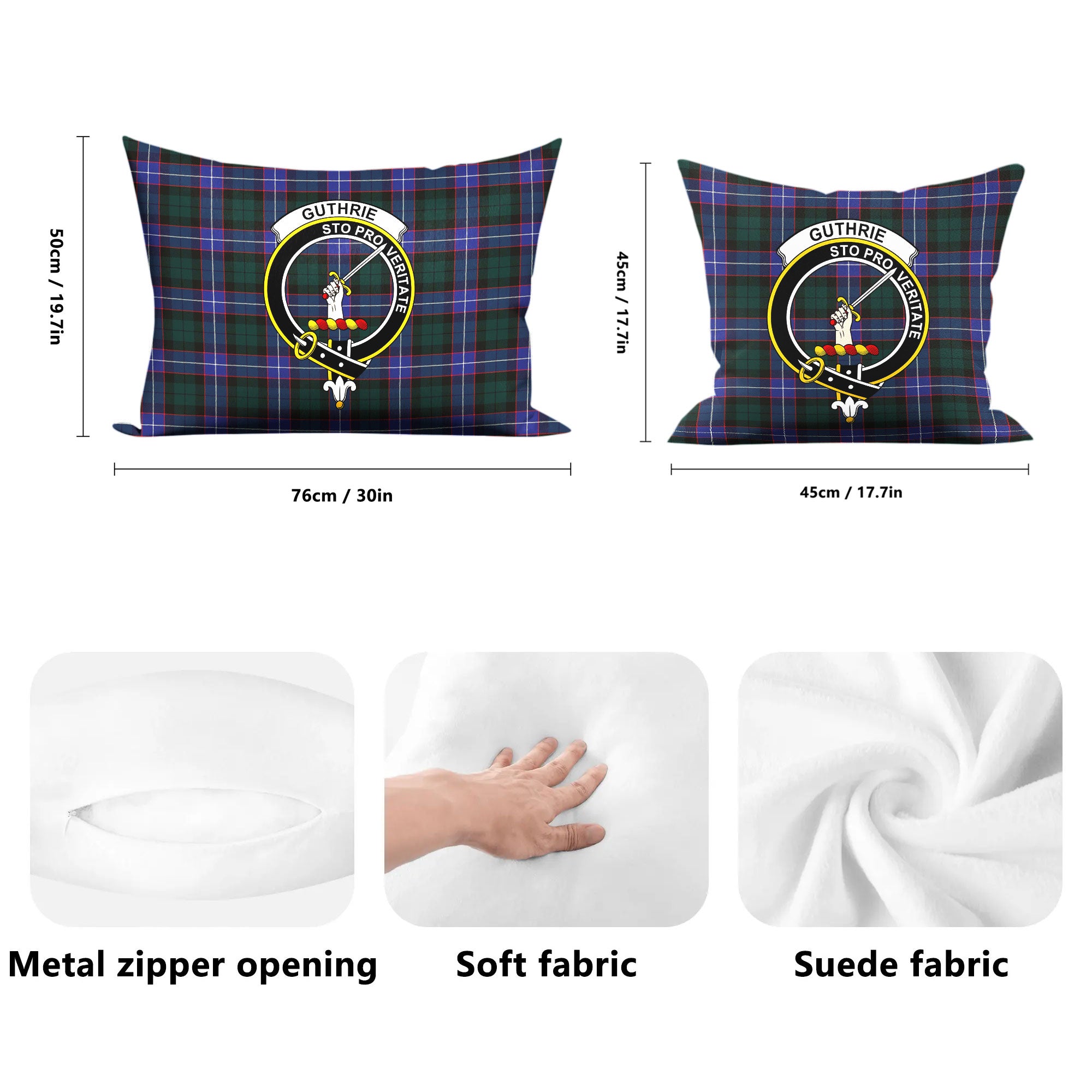 Guthrie Modern Tartan Crest Pillow Cover