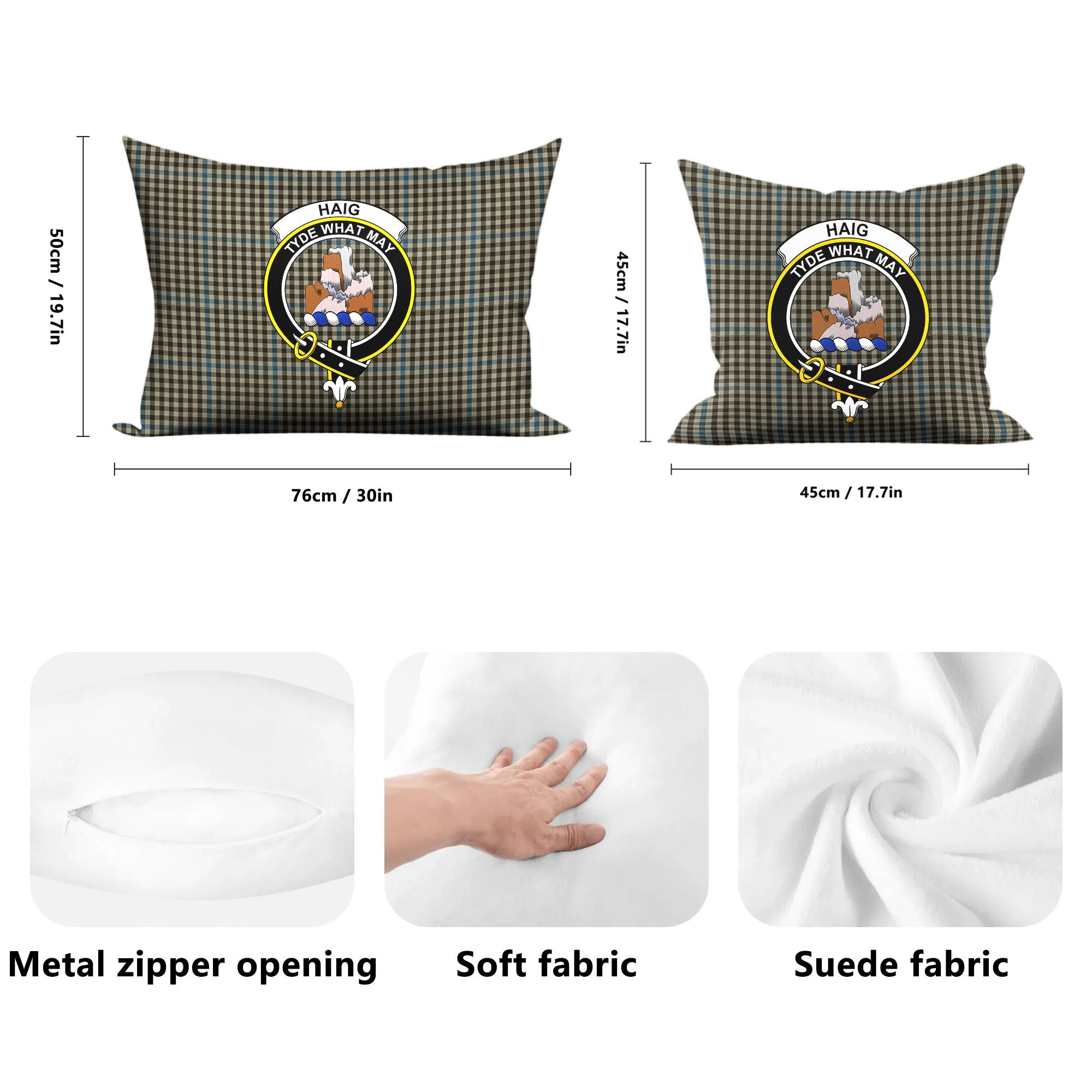 Haig Check Tartan Crest Pillow Cover