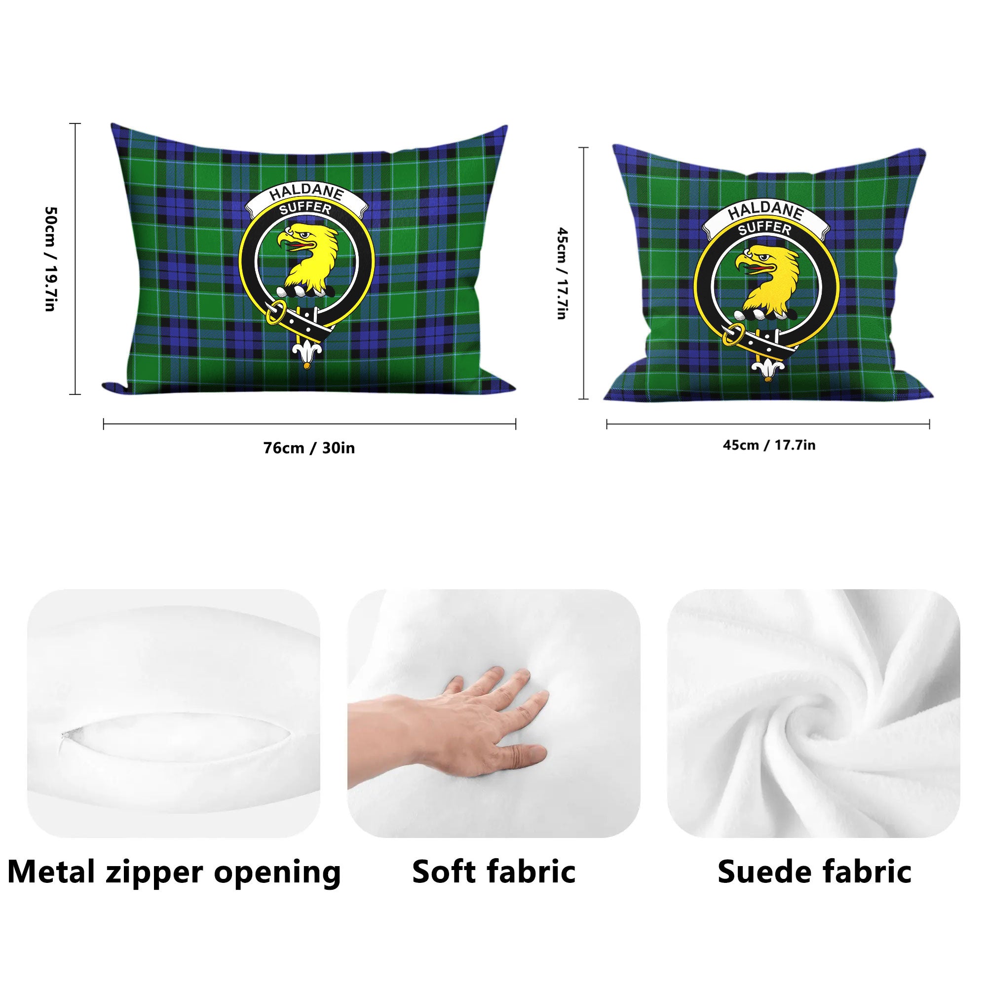 Haldane Tartan Crest Pillow Cover