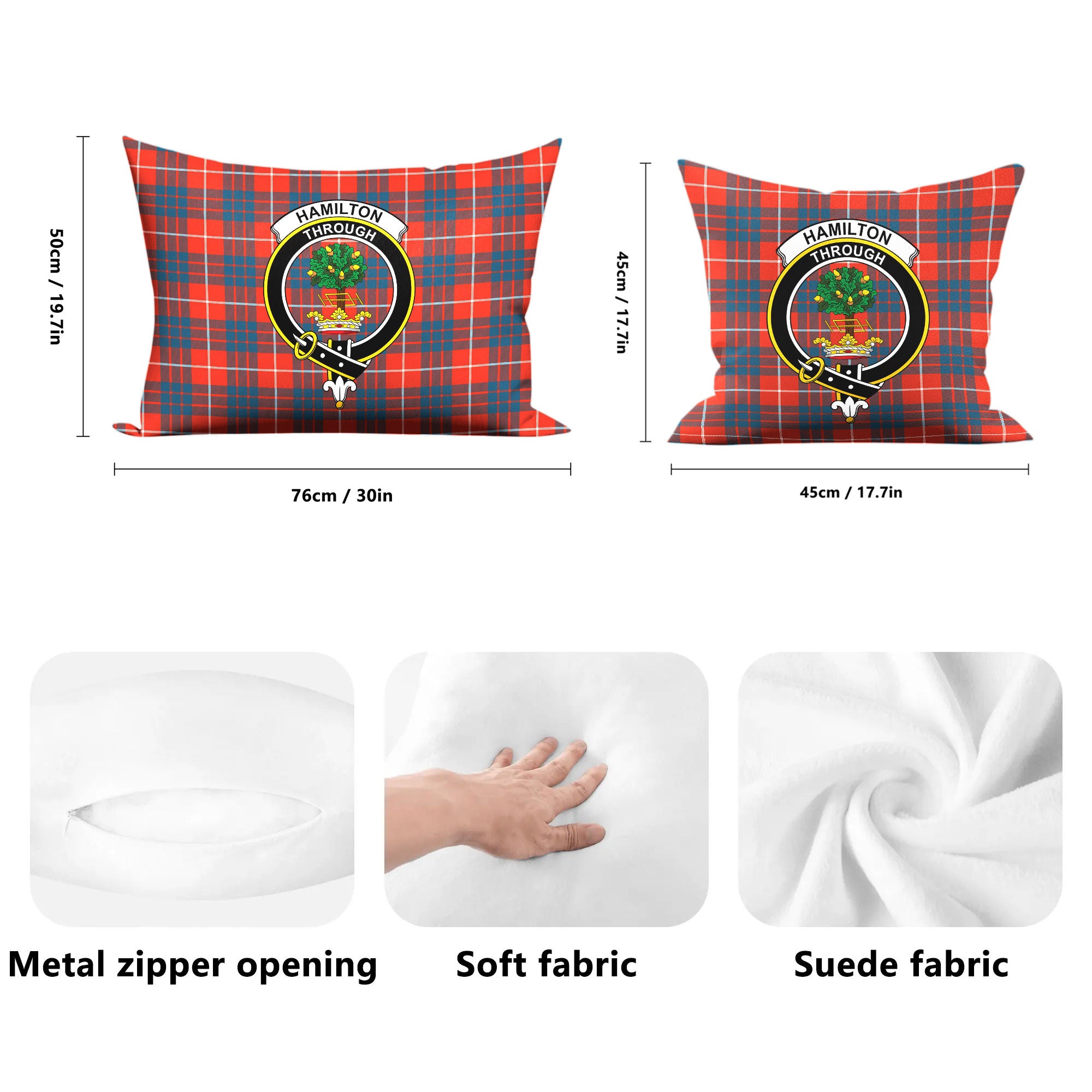 Hamilton Ancient Tartan Crest Pillow Cover