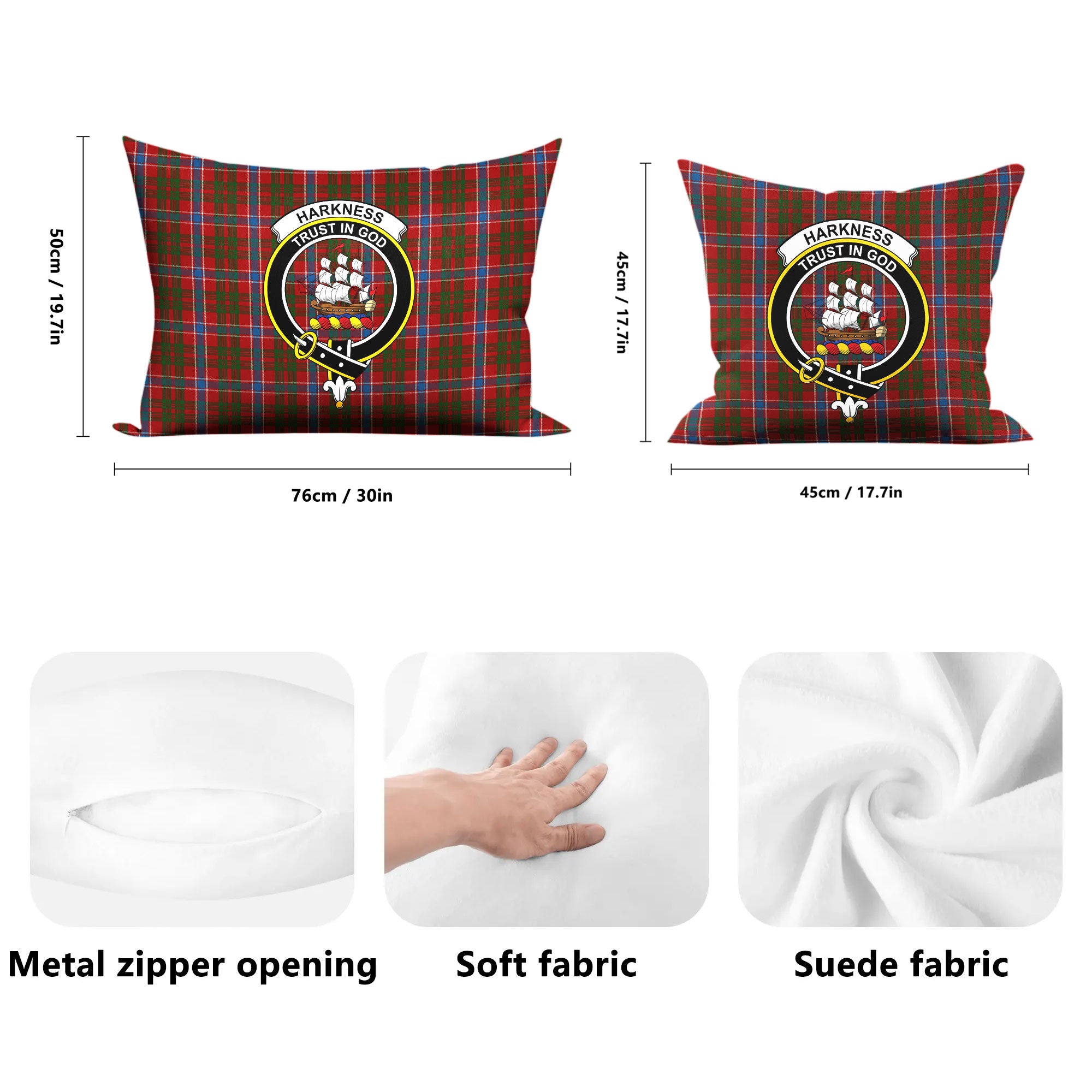 Harkness Dress Tartan Crest Pillow Cover