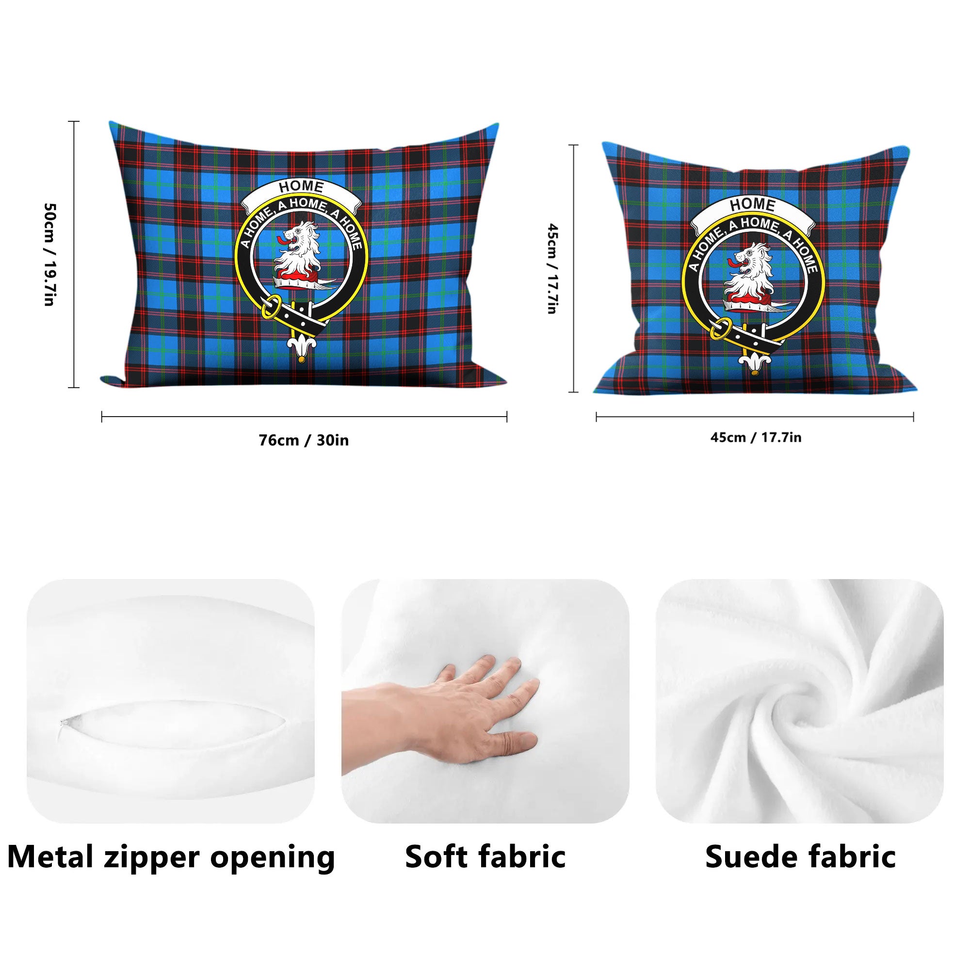 Home Ancient Tartan Crest Pillow Cover