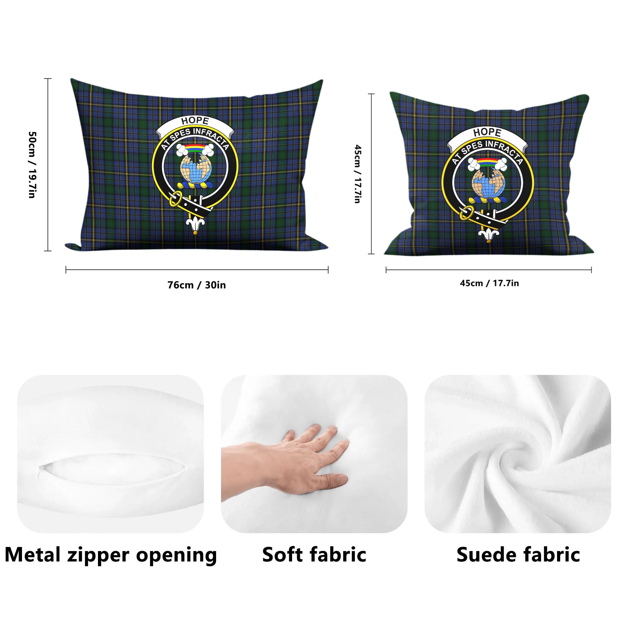 Hope Tartan Crest Pillow Cover