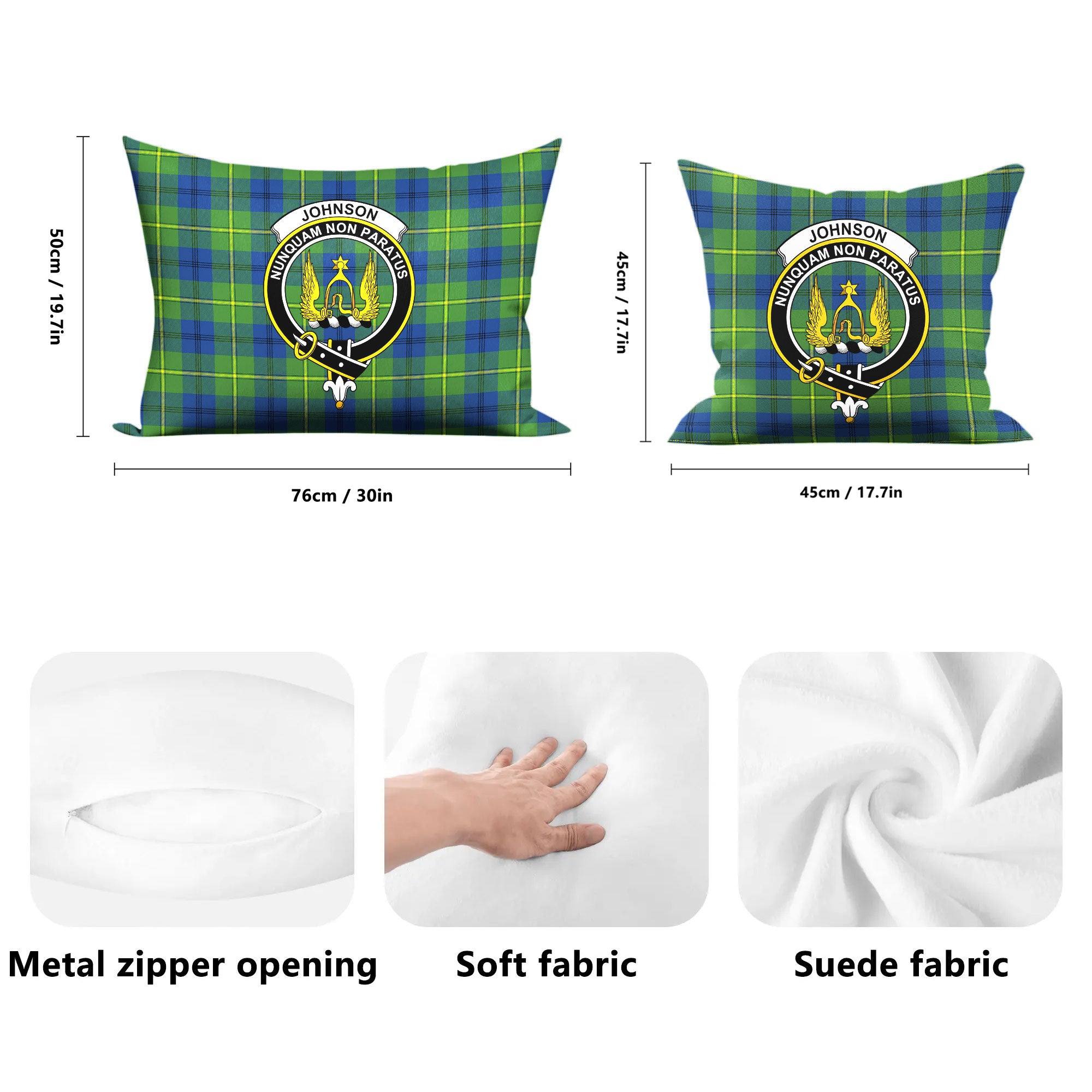 Johnson Ancient Tartan Crest Pillow Cover