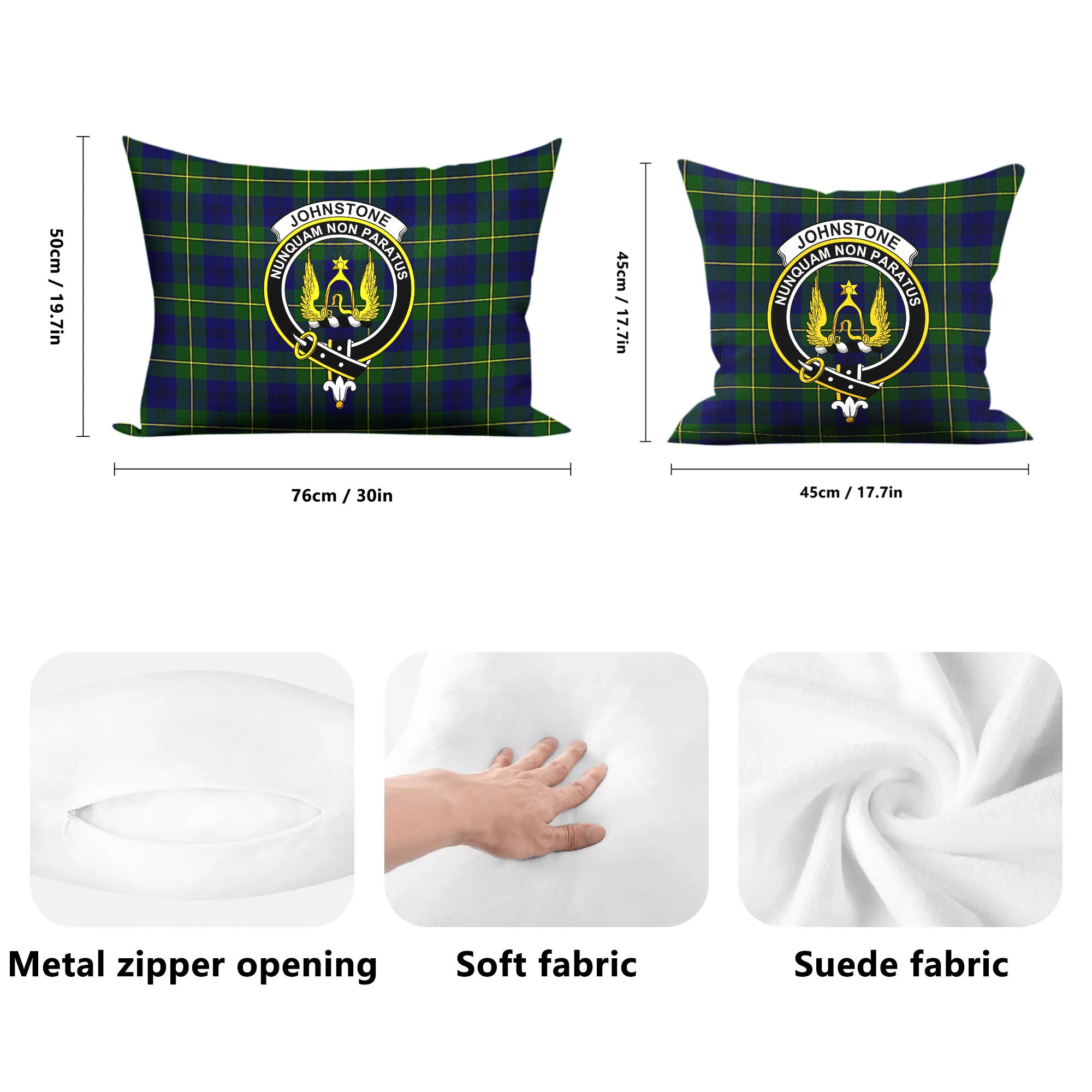 Johnstone Modern Tartan Crest Pillow Cover