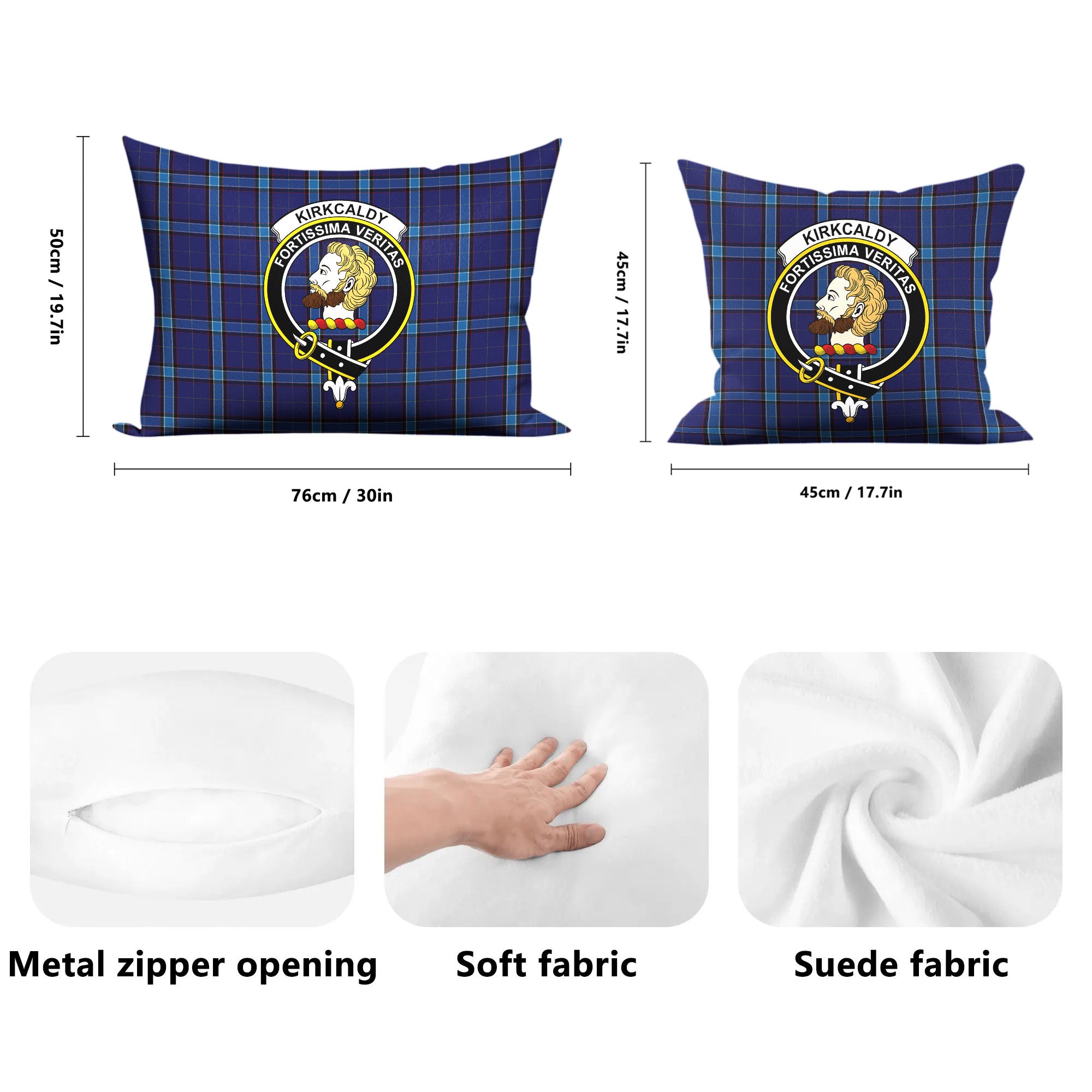 Kirkcaldy Tartan Crest Pillow Cover